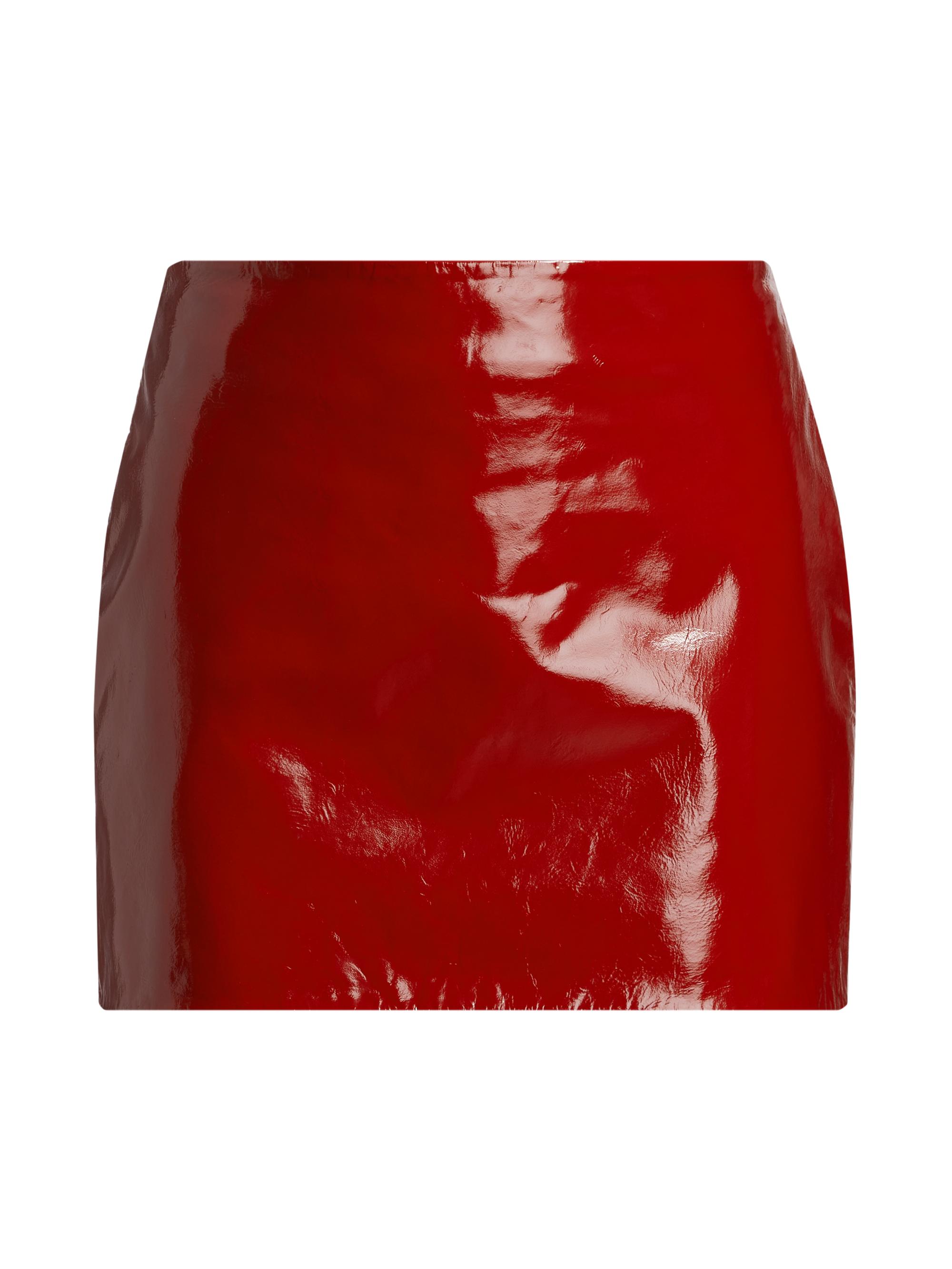 Moschino Jeans Women's Patent Leather Miniskirt - Red