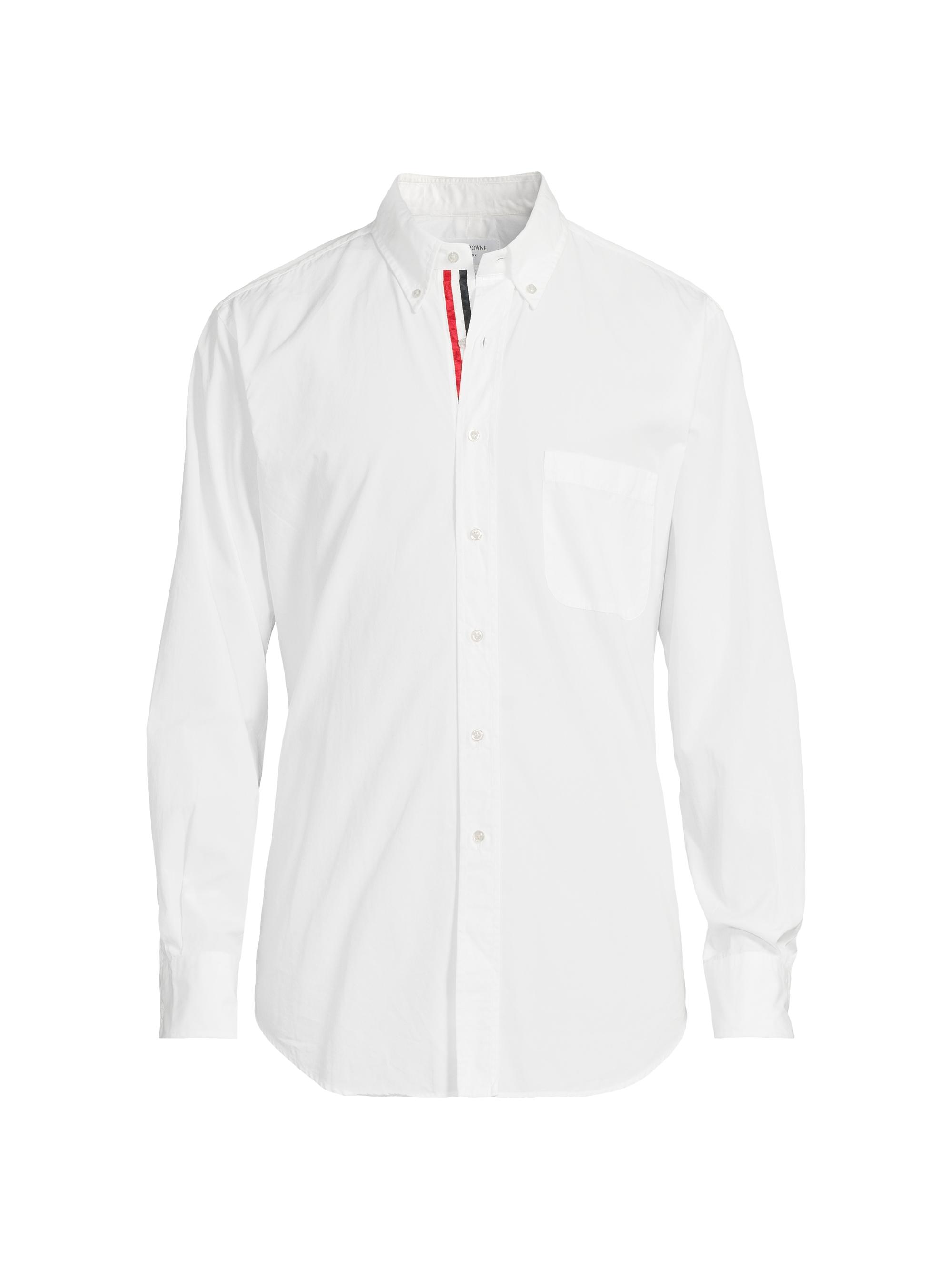 Thom Browne Men's RWB Stripe Classic-Fit Shirt - White