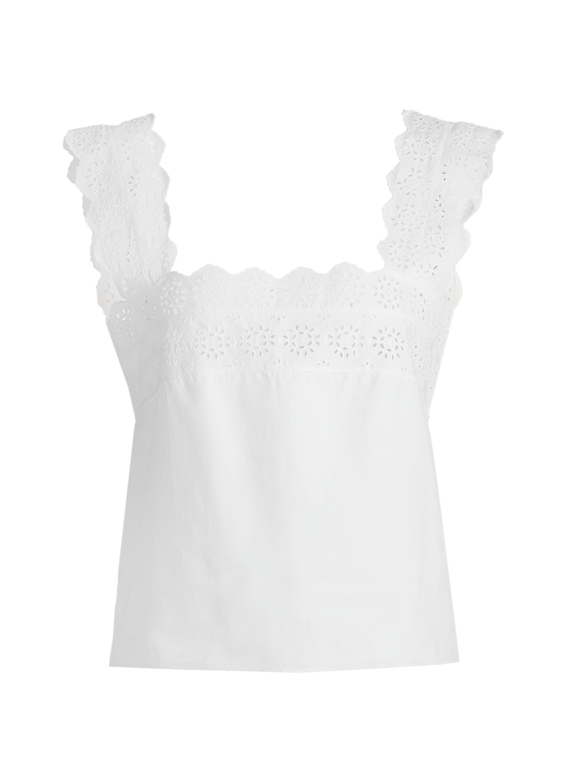 Frame Women's The Eyelet Cotton Tank - White