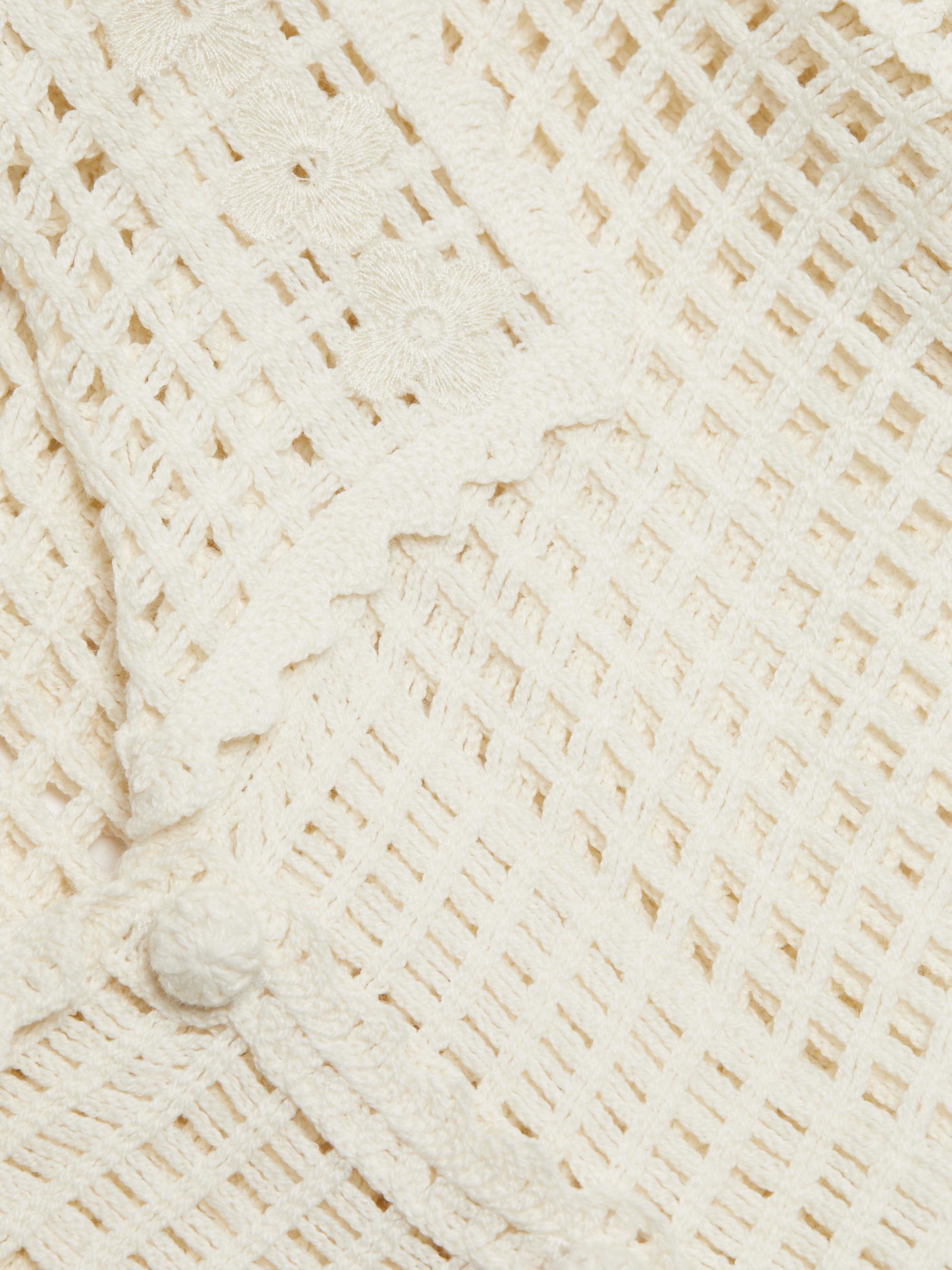 FRAME Women's The Crochet Short-Sleeve Top - Cream | Thumbnail 7