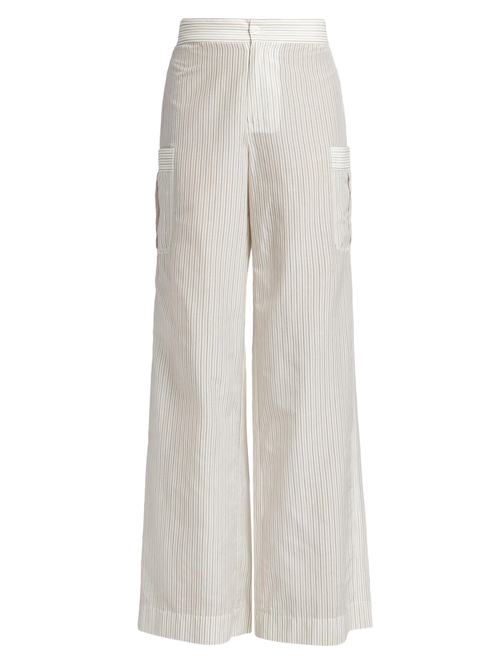 Frame Women's Striped Cotton-Silk Utility Pants - Cream Multi