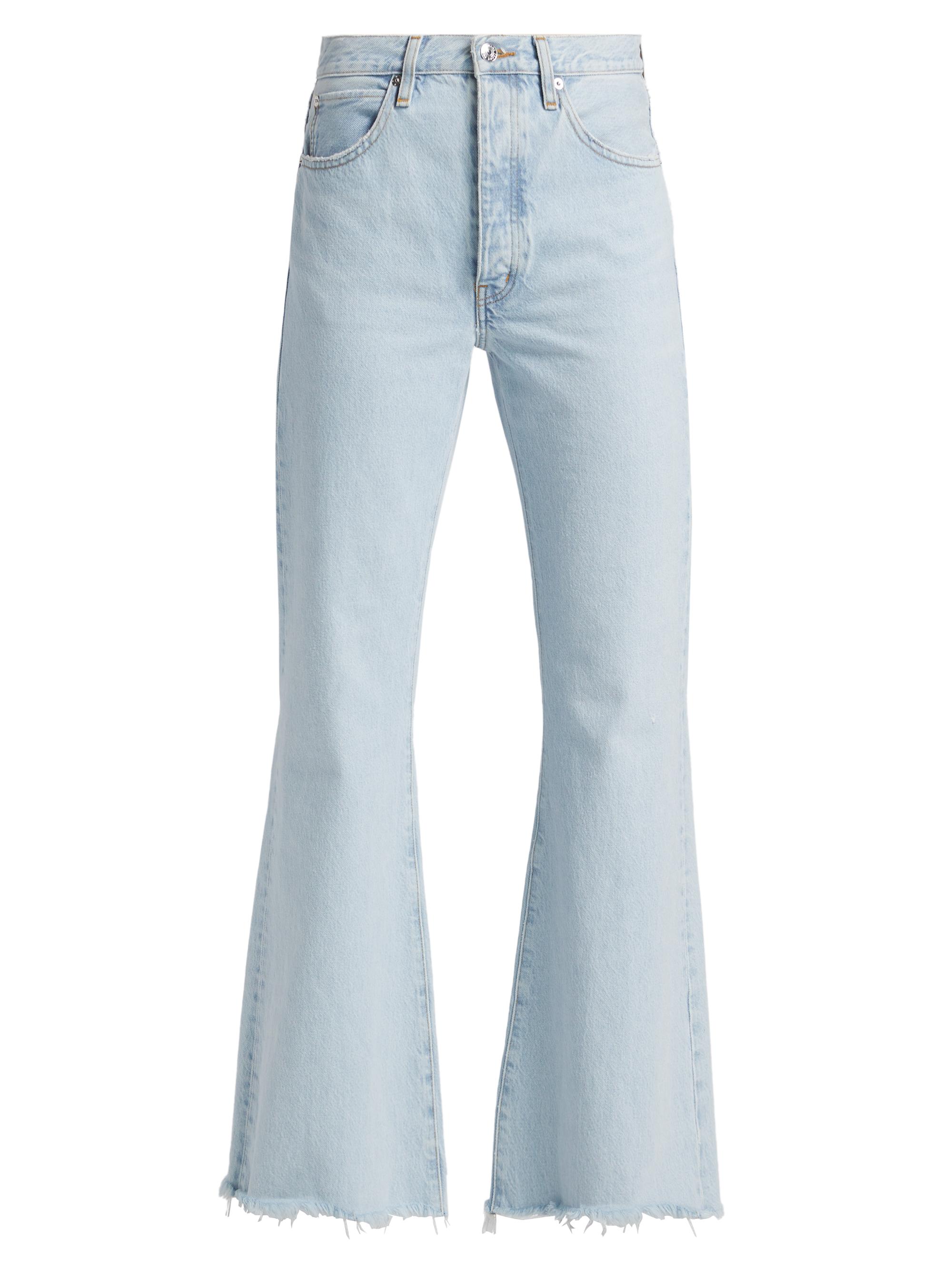 Frame Women's The Lax High-Rise Flared Jeans - Wisp Raw Fray