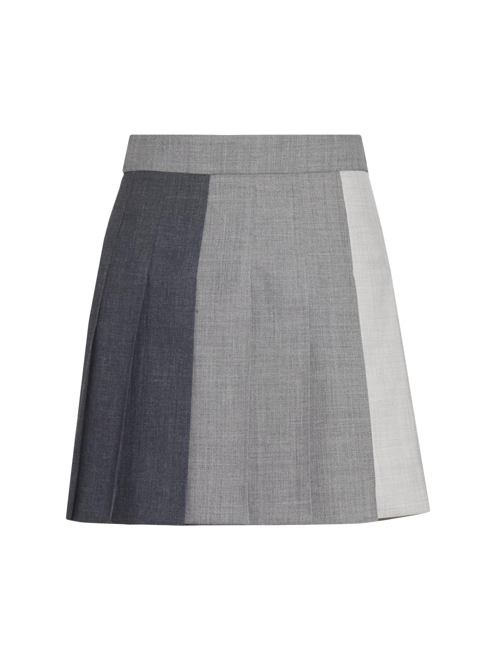 Thom Browne Women's Pleated Wool Miniskirt - Dark Grey