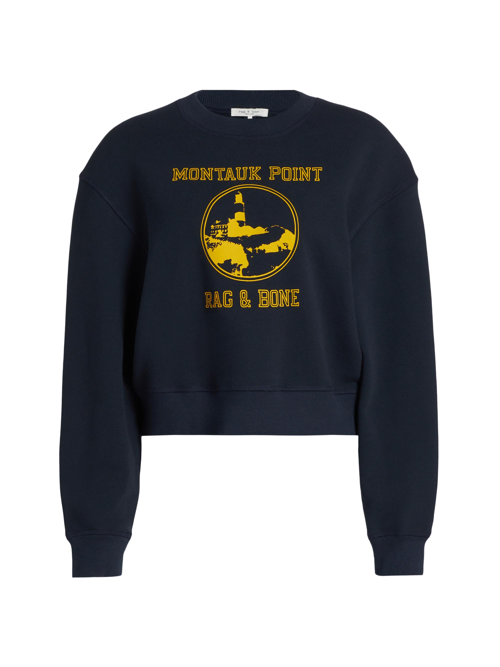rag & bone Women's Montauk Point Logo Sweatshirt - Navy