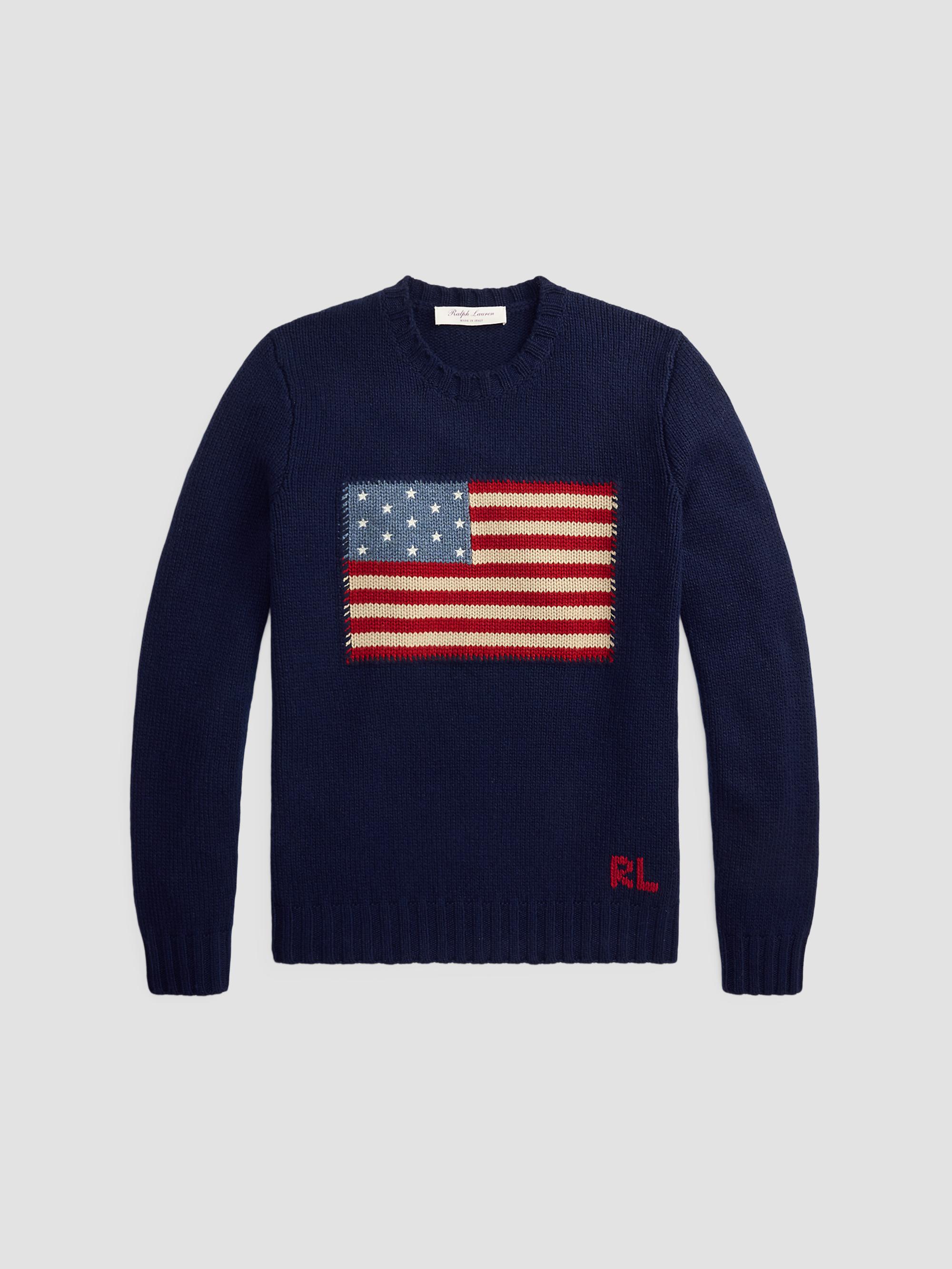 Ralph Lauren Purple Label American Flag Cashmere Pullover Sweater