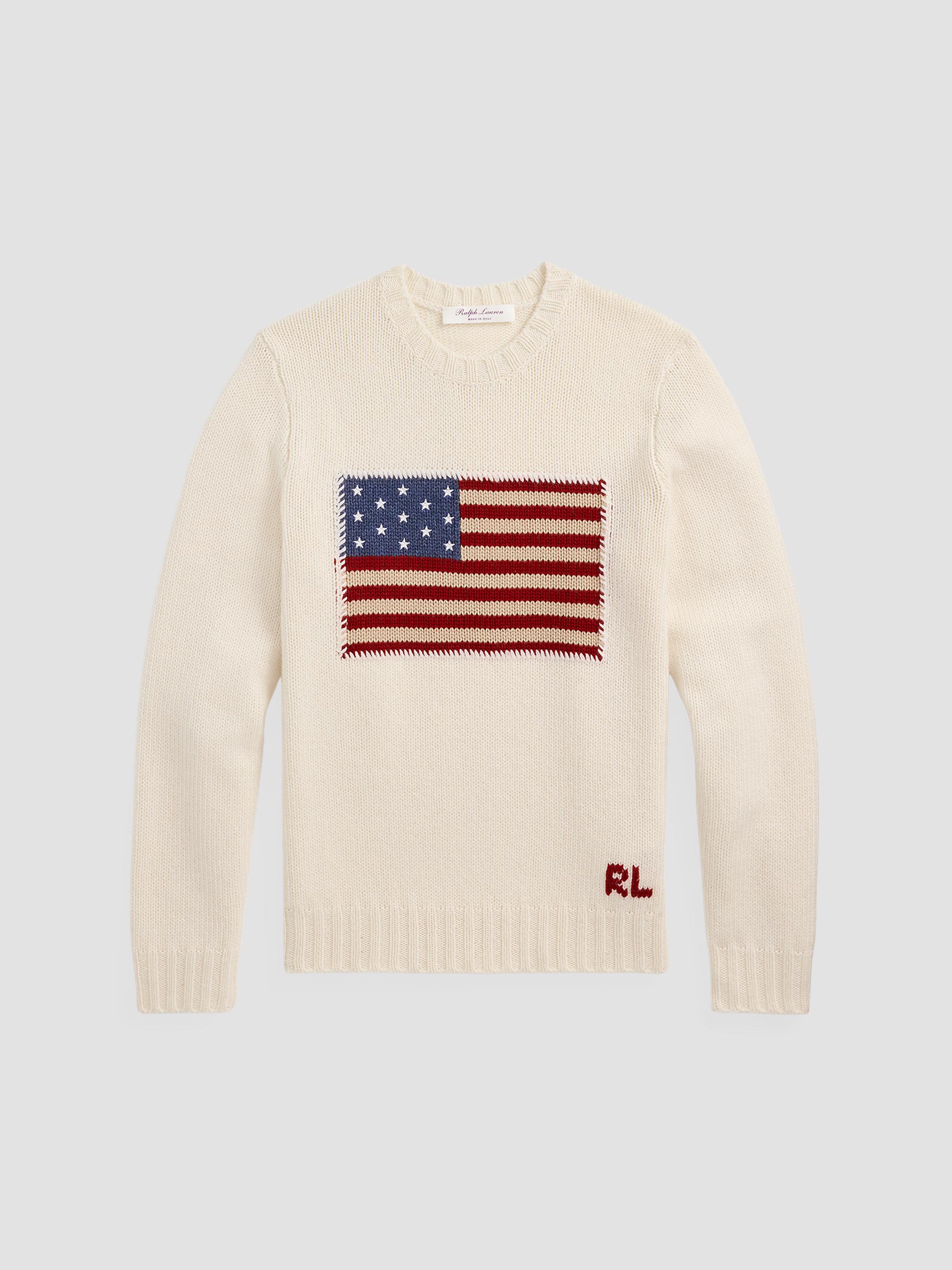 Ralph Lauren Purple Label American Flag Cashmere Pullover Sweater