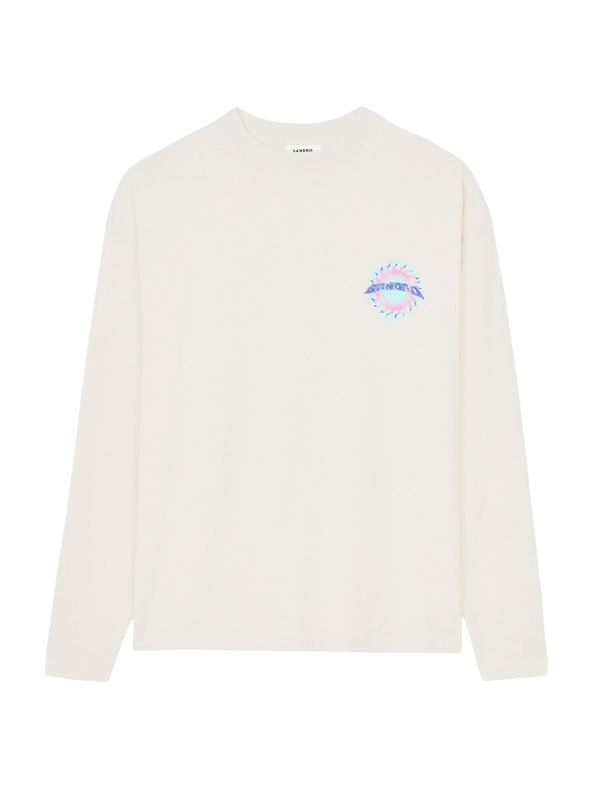 Sandro Men's Sun Motif T-Shirt - Vintage White