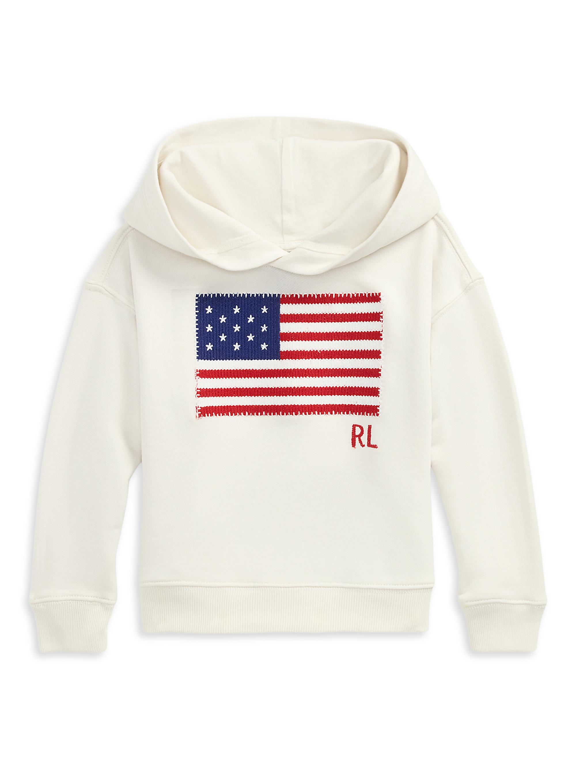 Ralph Lauren USA国旗刺繍パーカー　白　Sサイズ Polo Ralph Lauren Little Girl's & Girl's American Flag Knit Hoodie