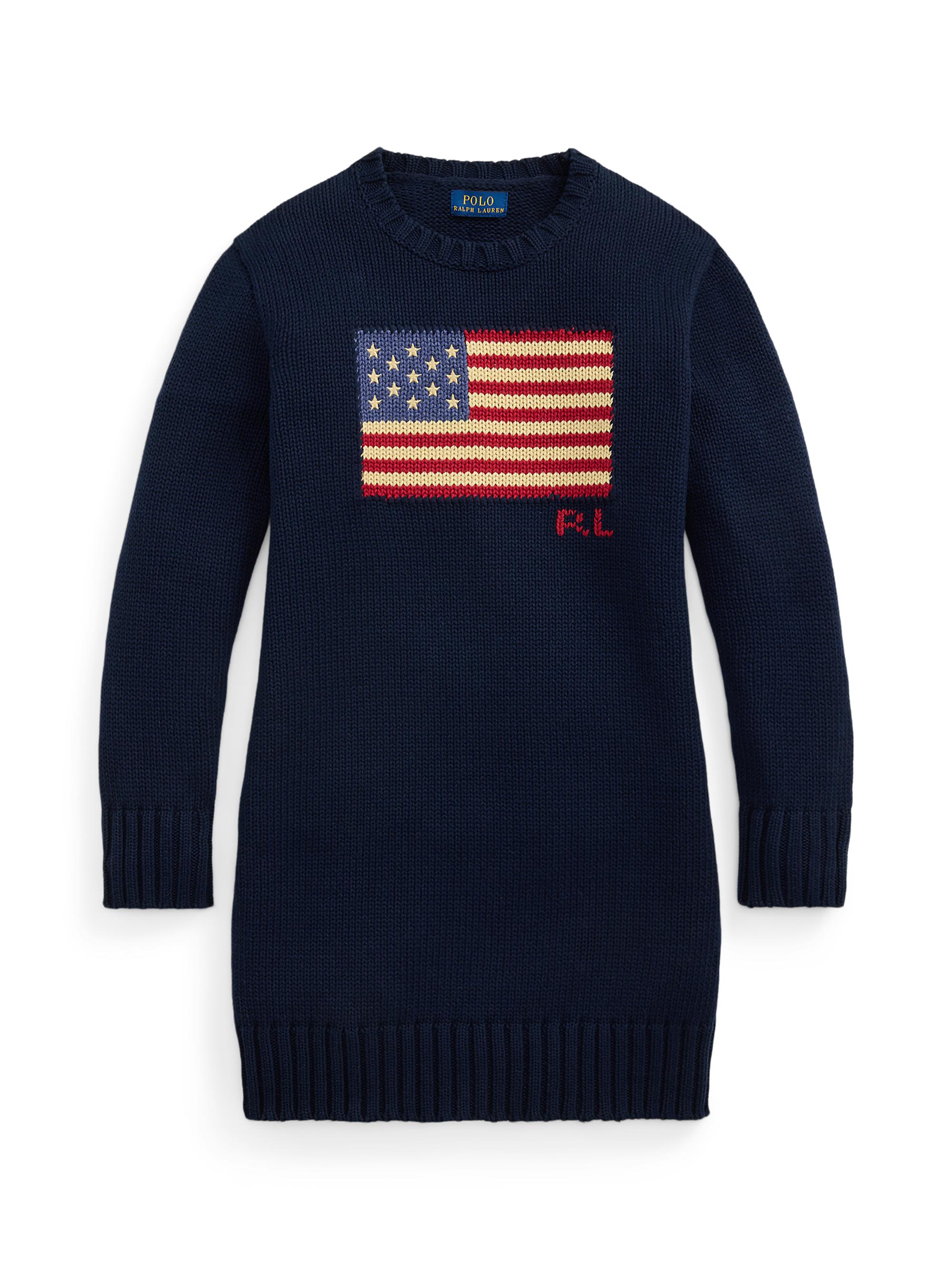 Girl's Flag Intarsia Sweater Dress