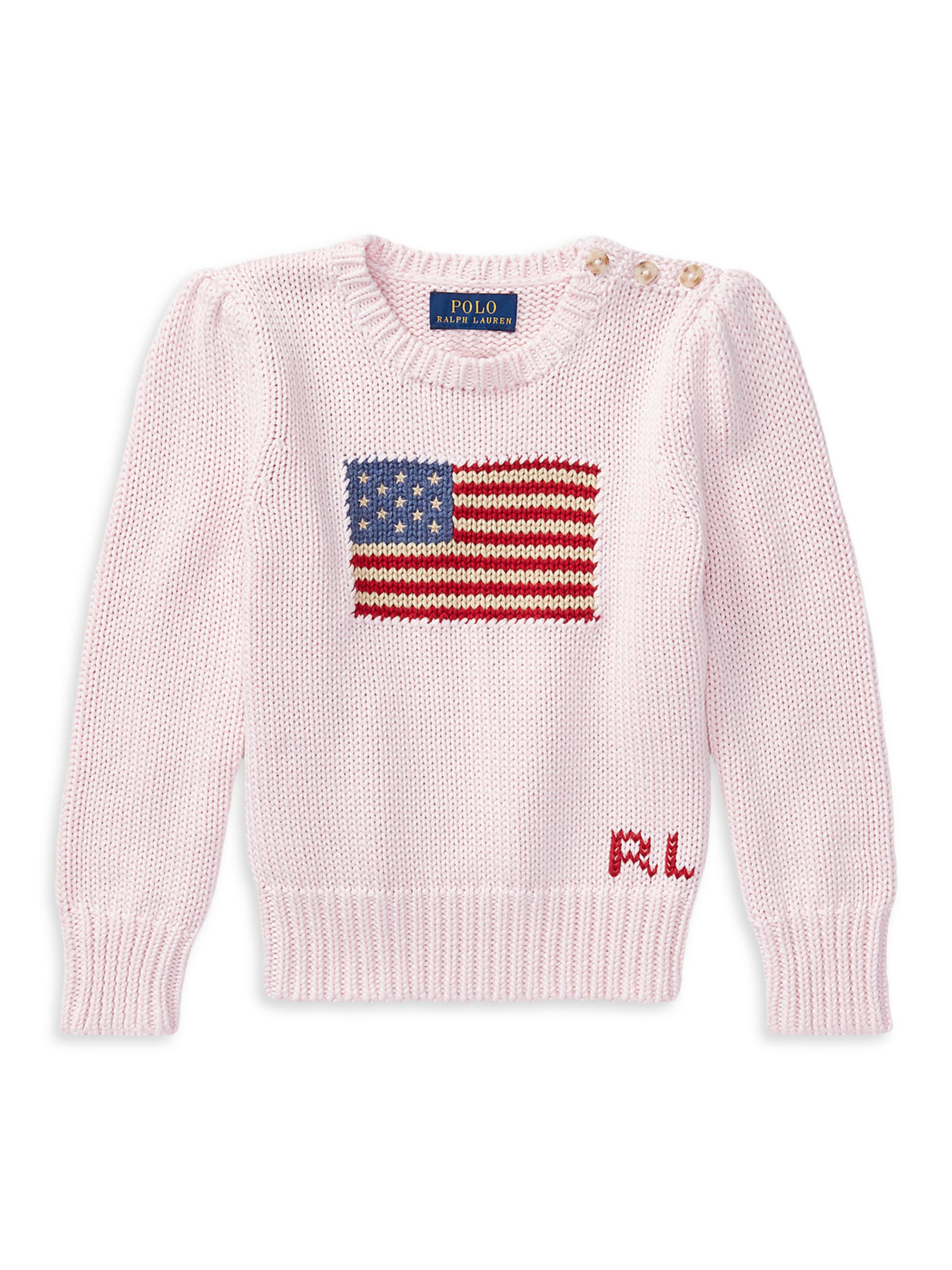 Polo Ralph Lauren Little Girl's & Girl's American Flag Sweater - Acacia Pink