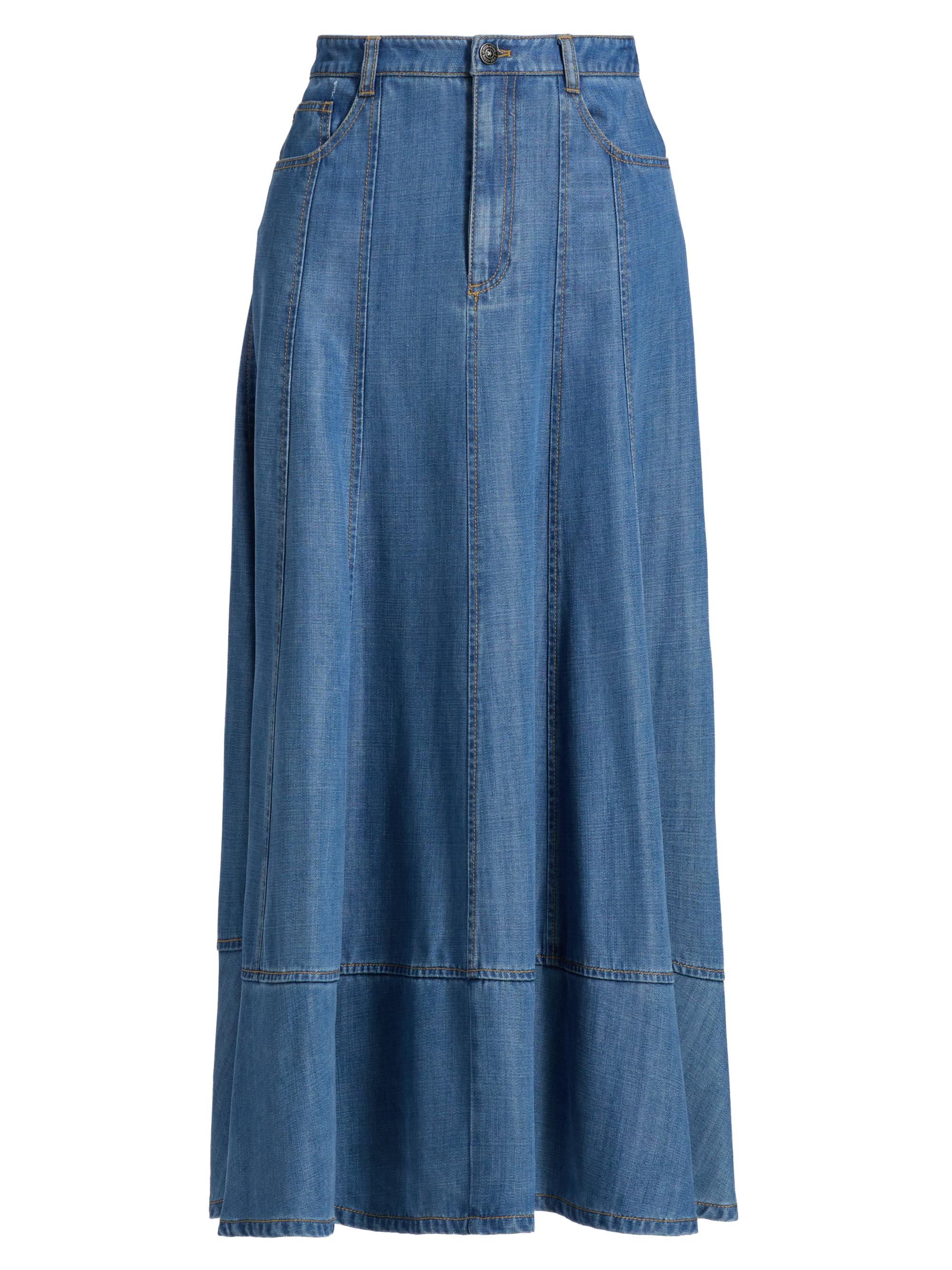 CINQ A SEPT Women's Mathilde Denim Maxi Skirt - Ciel
