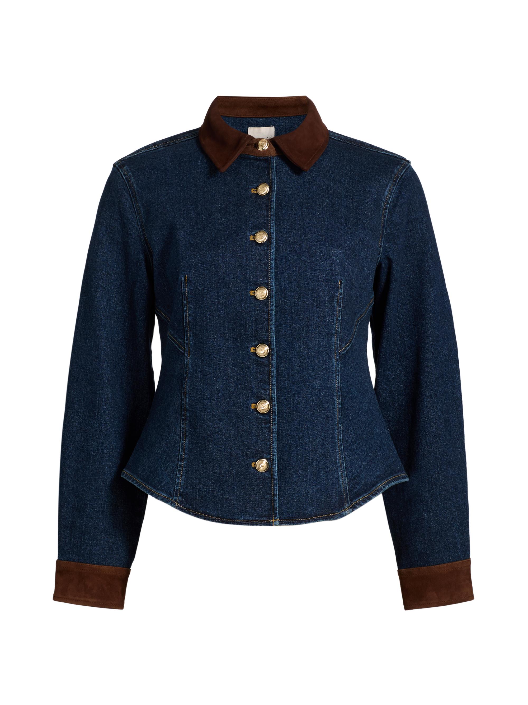 Cinq à Sept Jaden Denim & Stretch Cotton Top | Saks Fifth Avenue