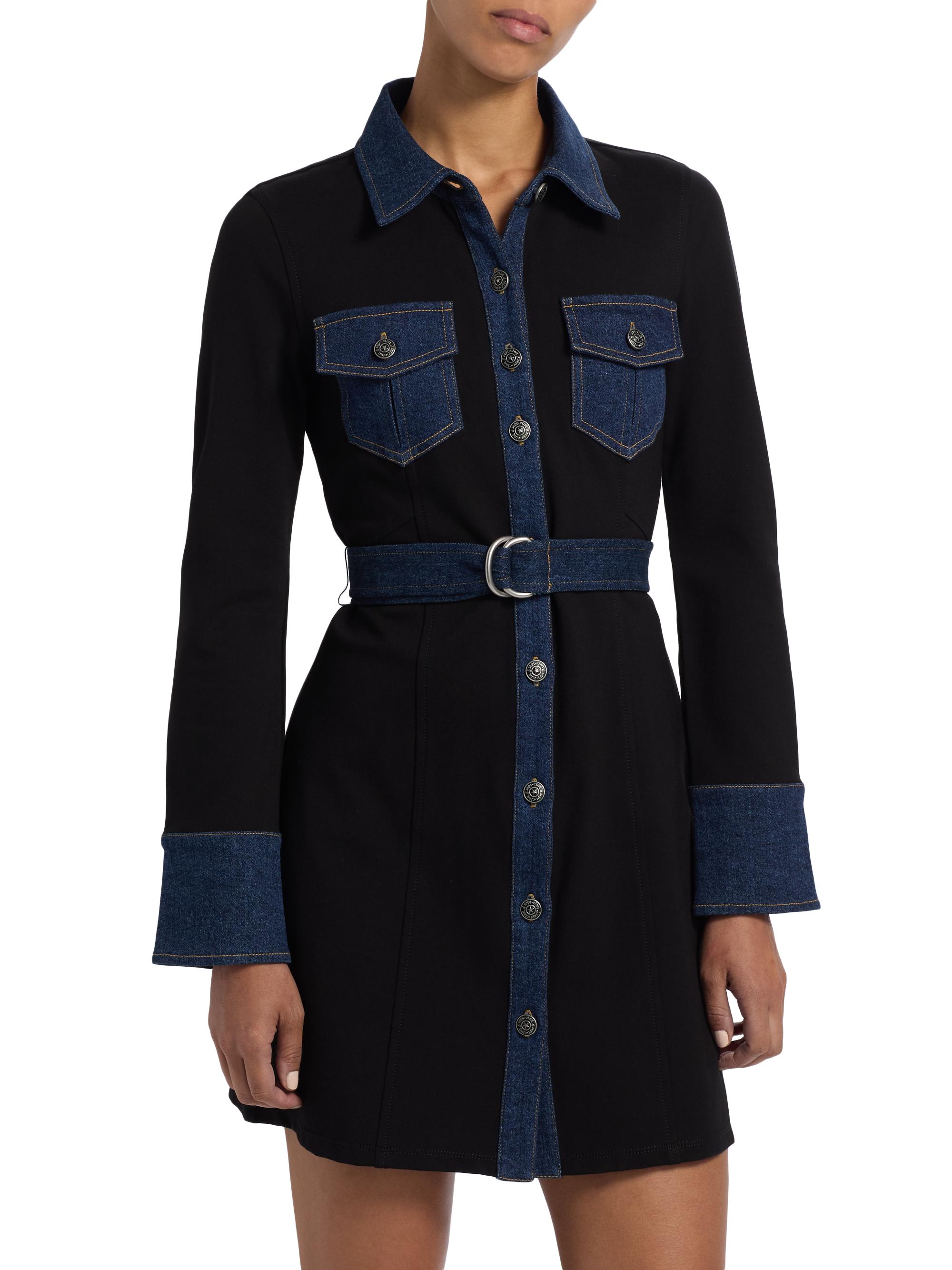 ジェミニサガ Cinq à Sept Aliza Denim-Trimmed Minidress | Saks Fifth Avenue