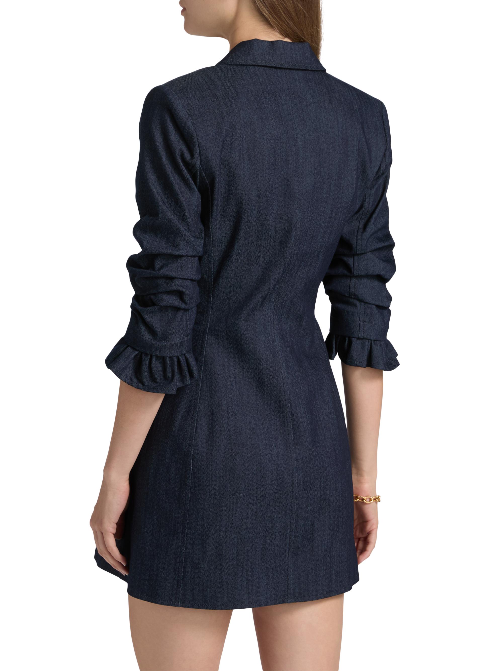 long sleeve grunge dress Guizio Poet Cable Knit Mini Dress Grunge Grey Stripe / S