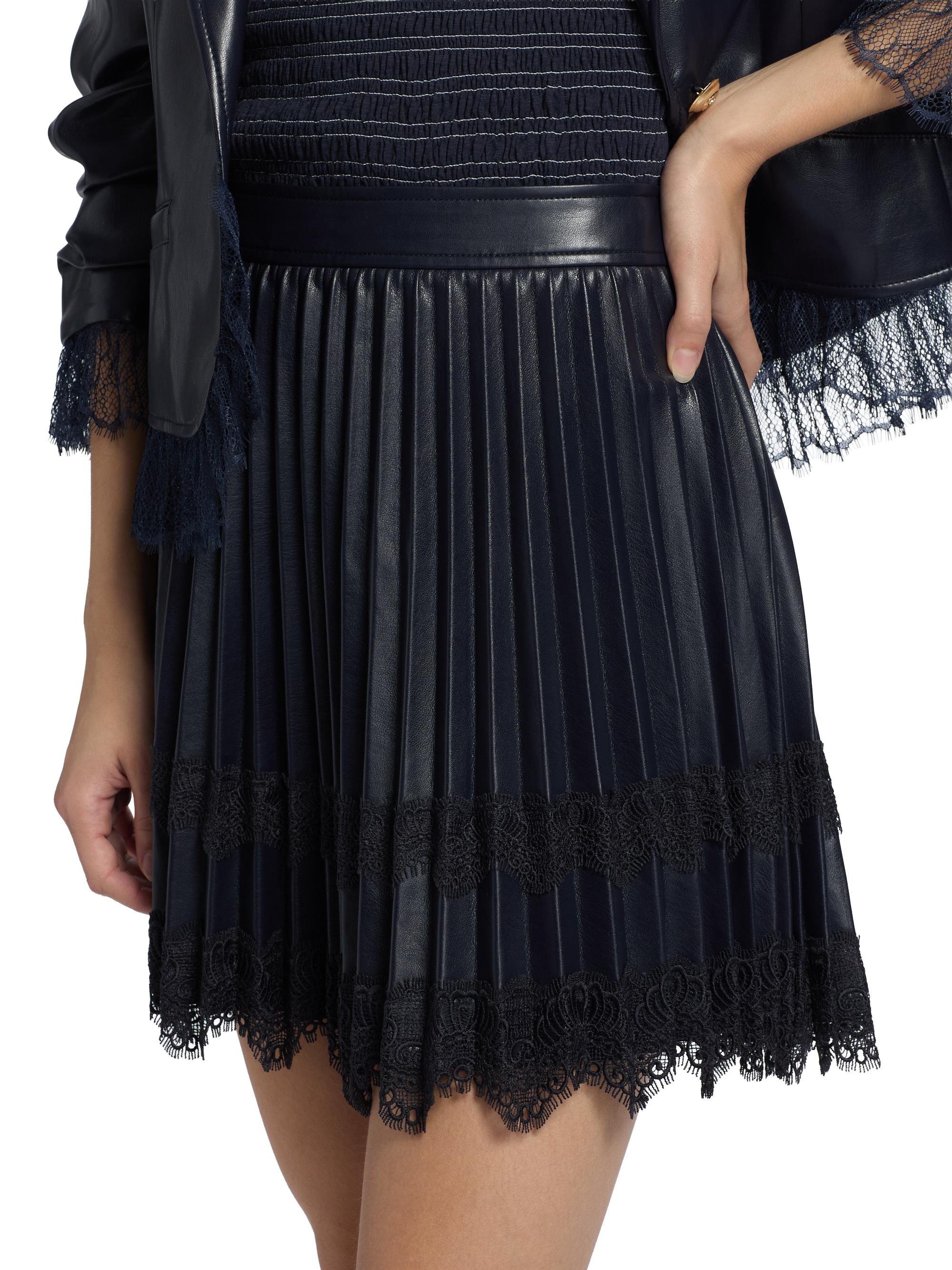 Cinq à Sept Laney Faux Leather Pleated Miniskirt | Saks Fifth Avenue