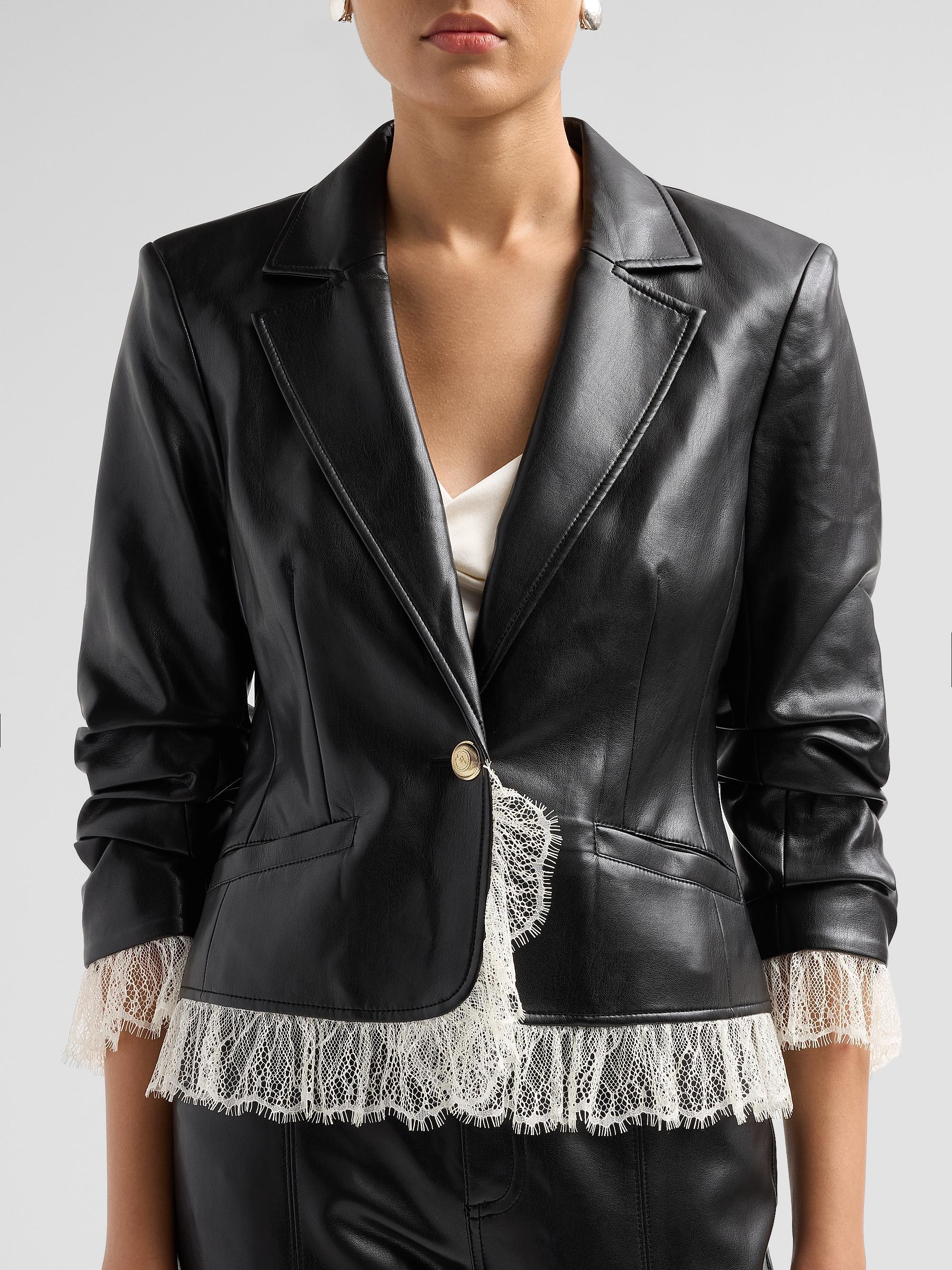 レザージャケット フィフス Cinq à Sept Le Petit Roxie Faux Leather Blazer | Saks Fifth Avenue