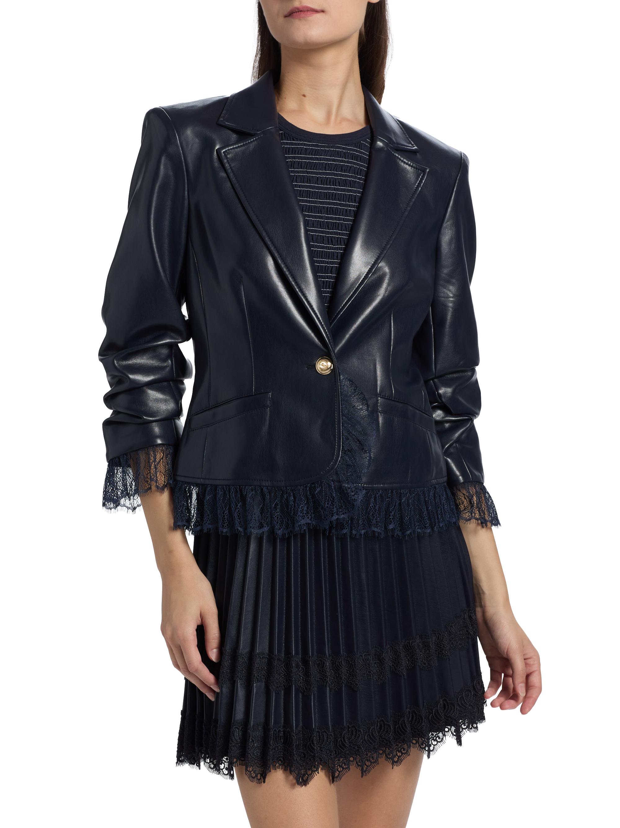 Cinq à Sept Le Petit Roxie Vegan Leather Blazer | Saks Fifth Avenue