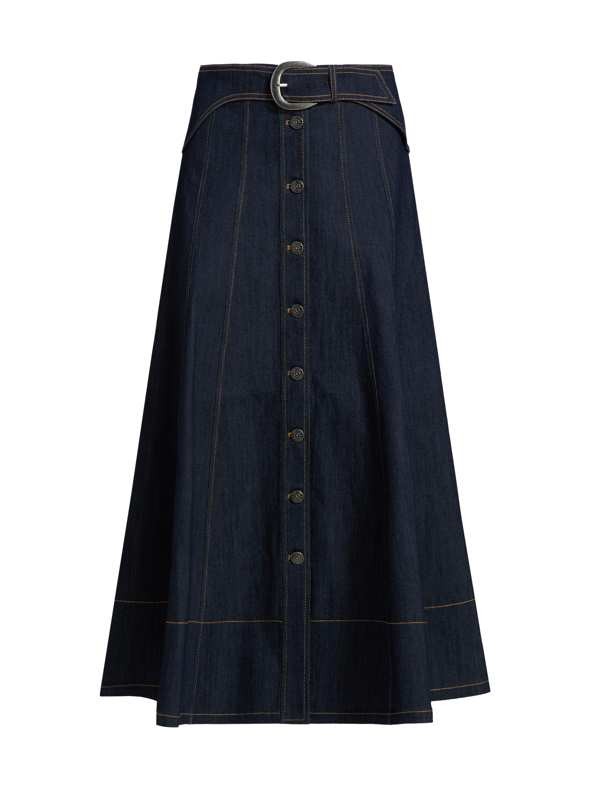 Cinq à Sept Veena Denim Midi-Skirt | Saks Fifth Avenue