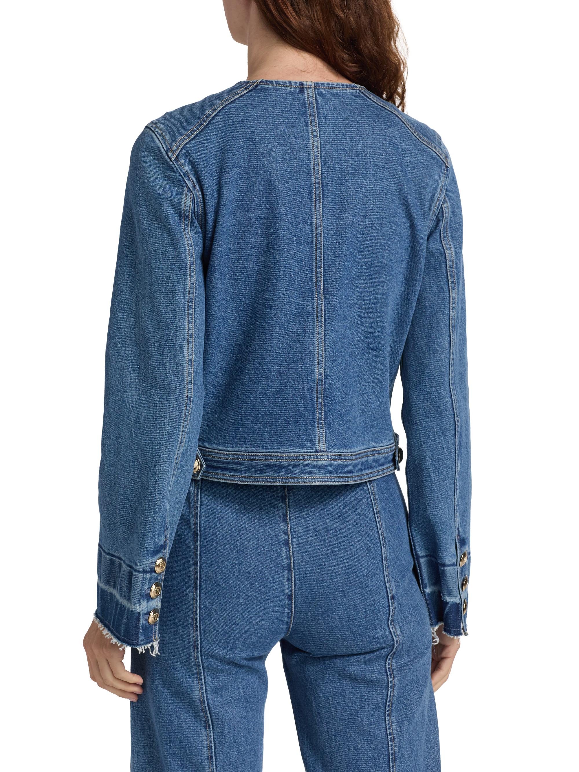 Cinq à Sept Travis Collarless Denim Jacket | Saks Fifth Avenue