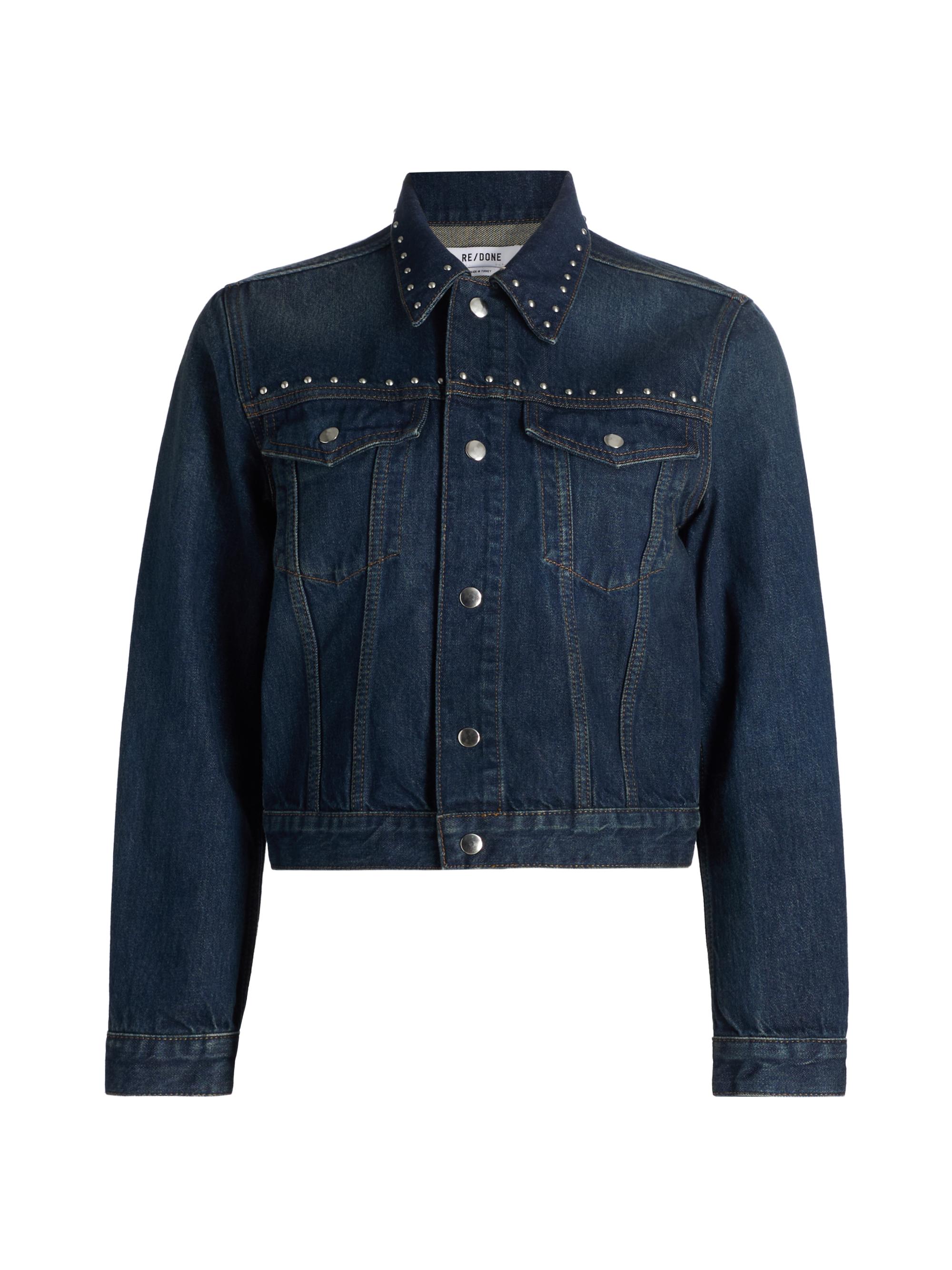 Re/done Women's Baby Studded Trucker Jacket - Barely Worn Stud