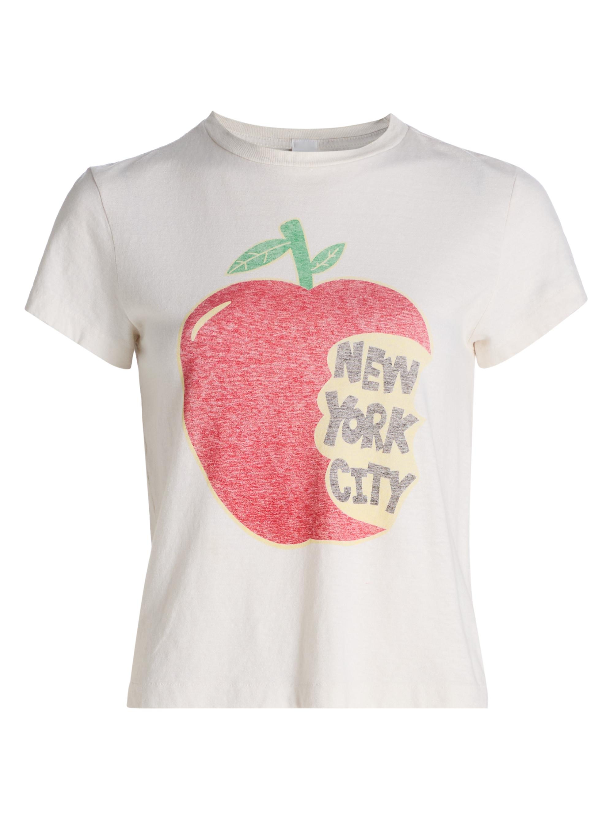 Re/done Women's NYC Apple Graphic T-Shirt - Vintage White