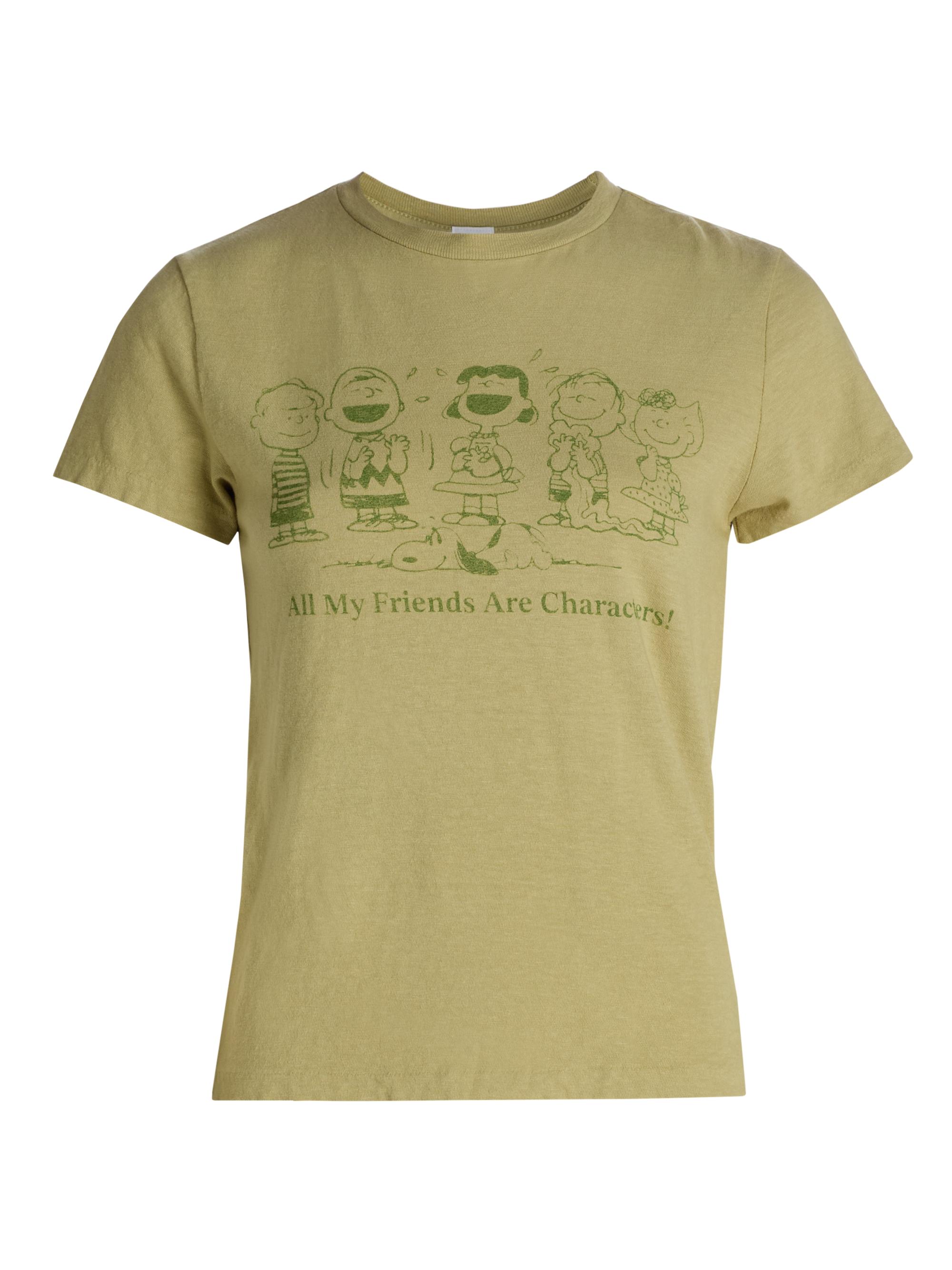 Re/done Women's Peanuts Characters T-Shirt - Light Cedar
