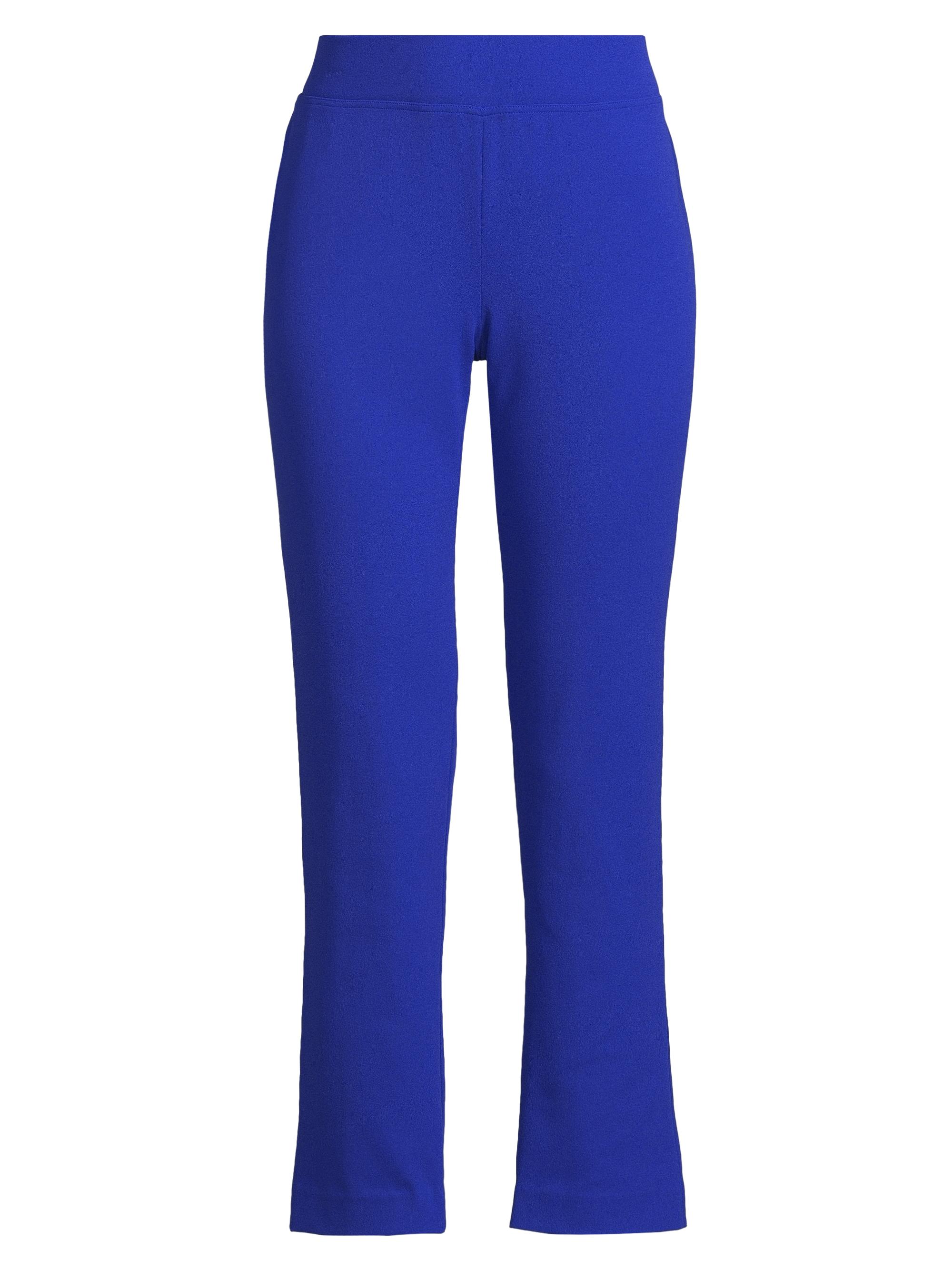 Ming Wang Women's Stretch Deco Crepe Straight-Leg Pants - Saphire Sea