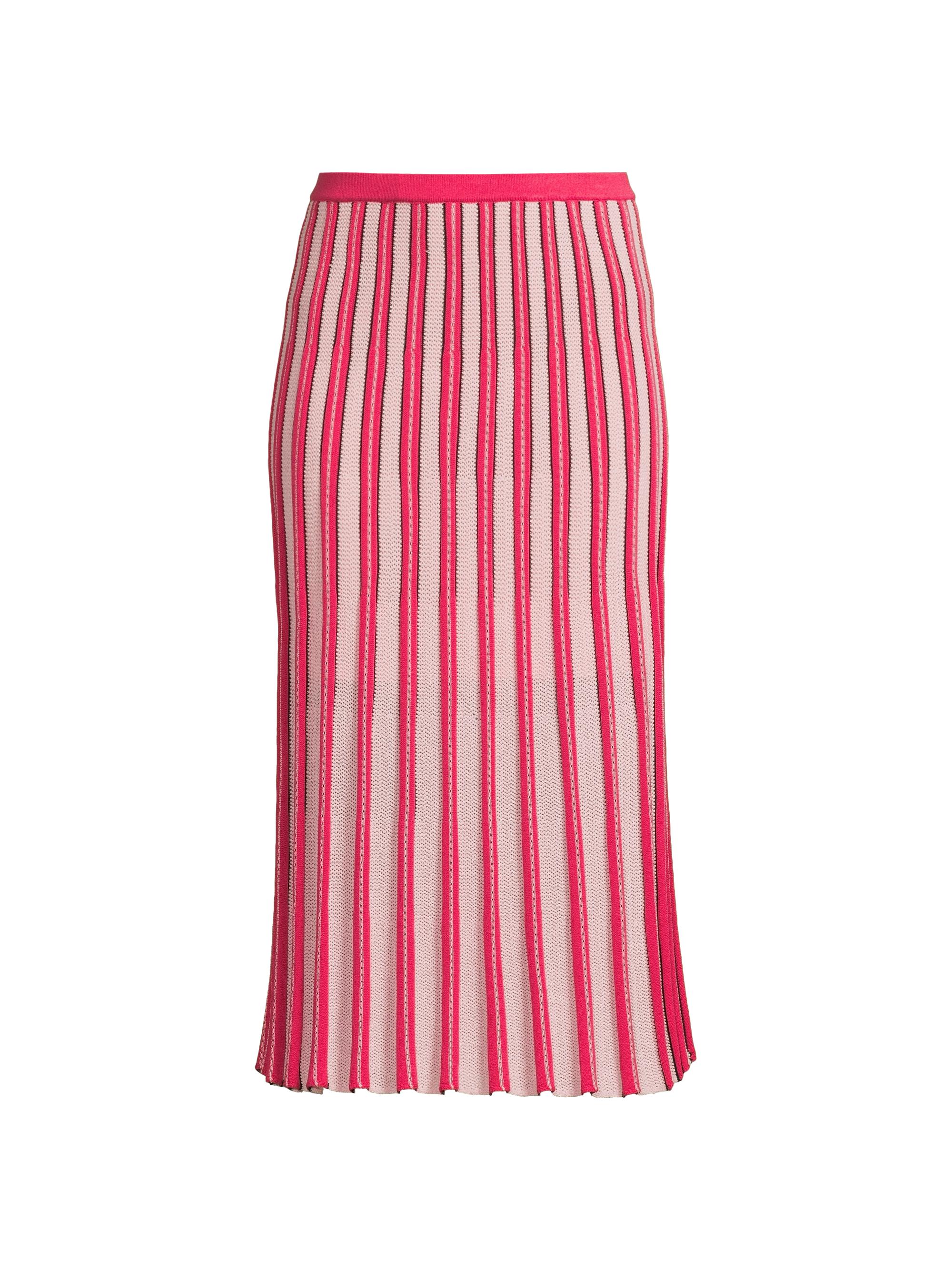 Ming Wang Women's Aria A-Line Pointelle Maxi Skirt - Vibrant Fuschia Rosy Blush