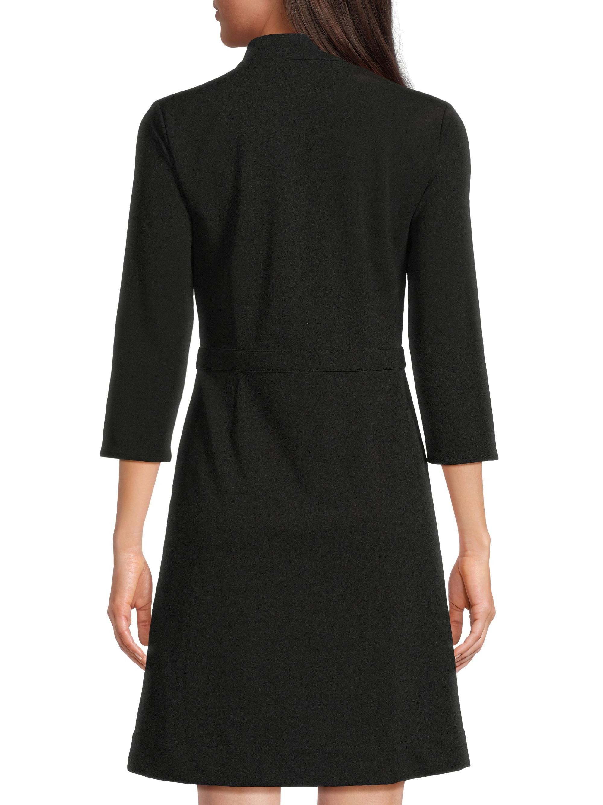 Petite Stretch Deco Crepe Sheath Midi Dress, Black