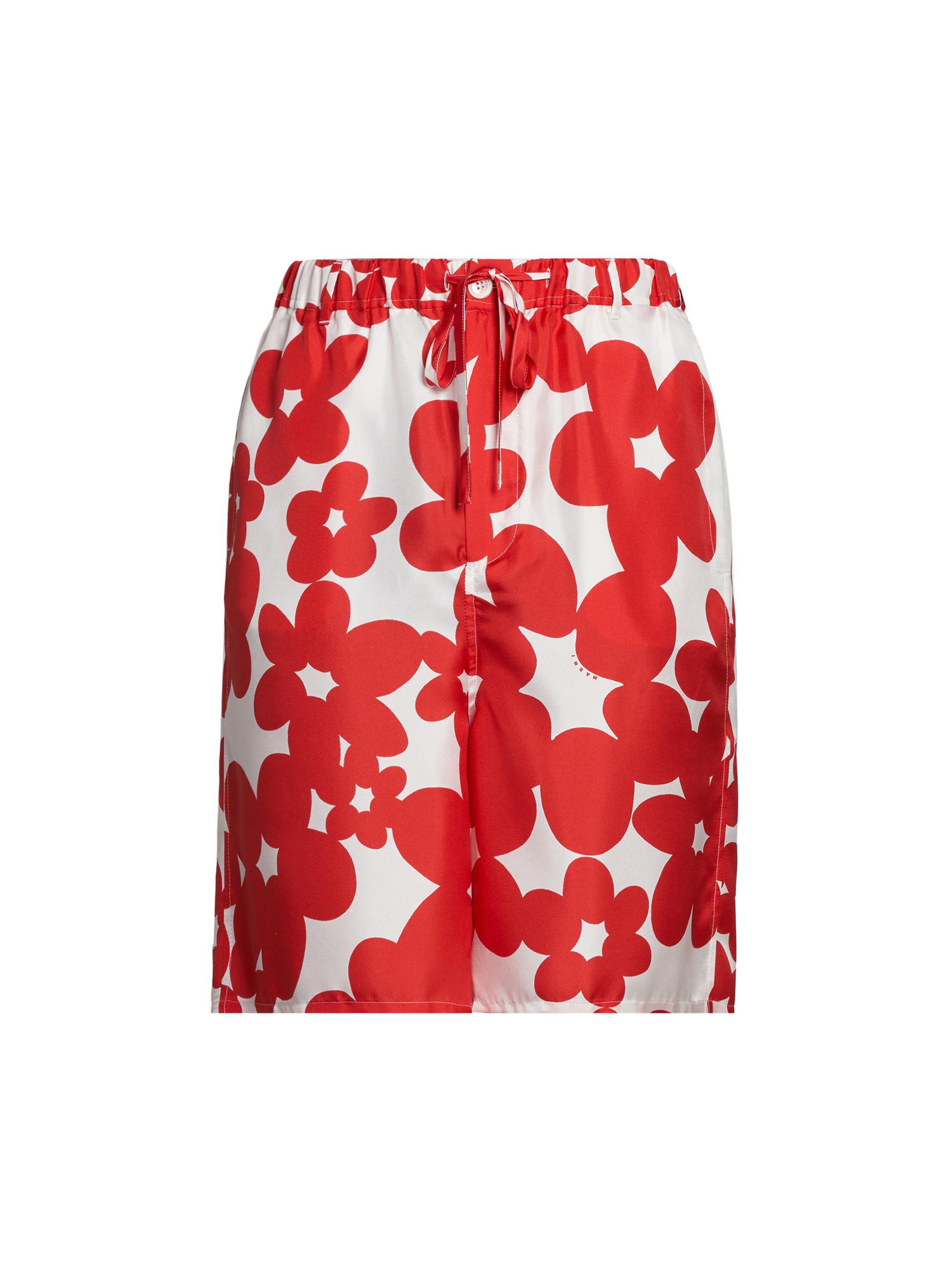 Marni Men's Daisy Silk Shorts - Crimson