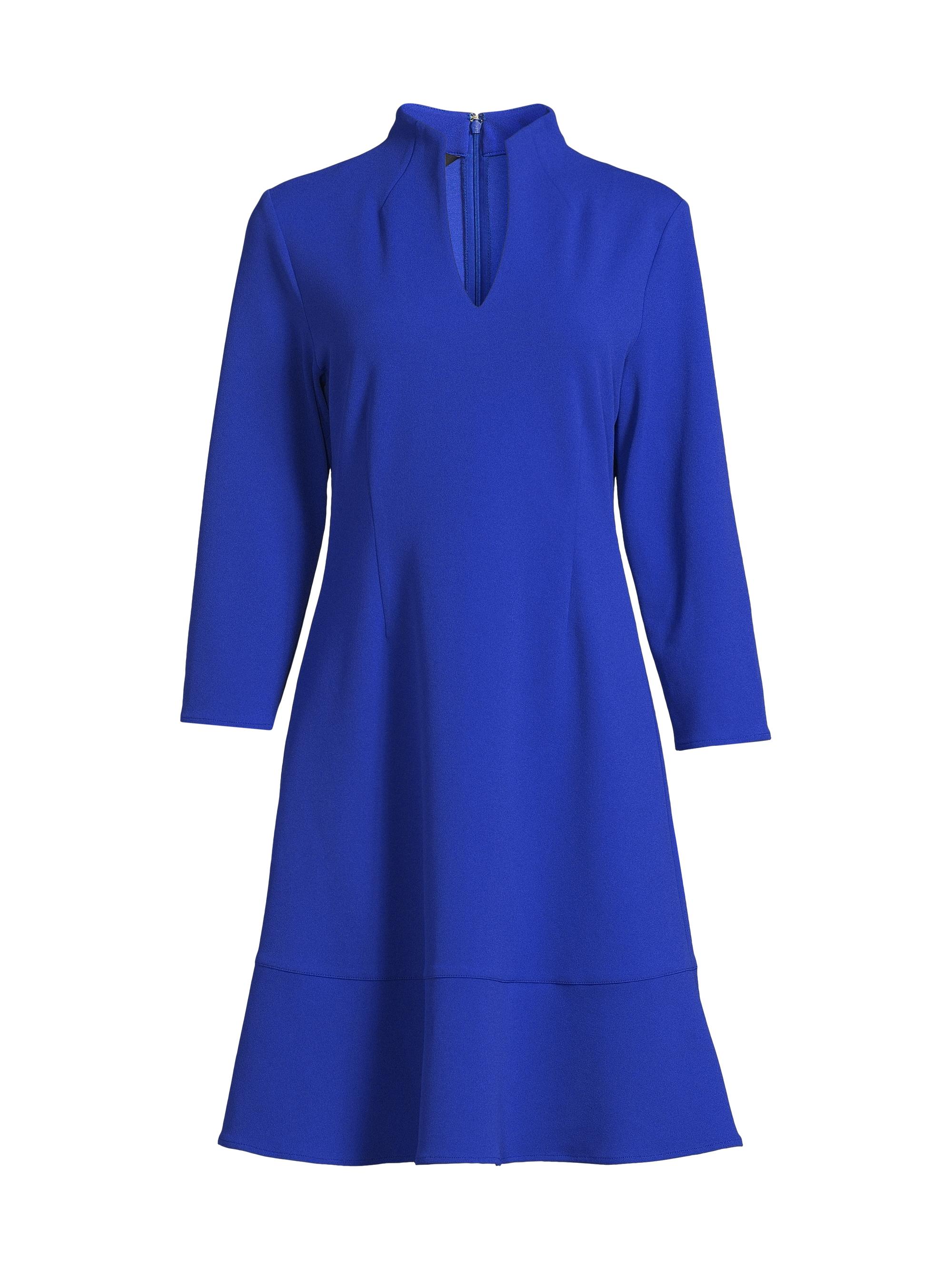 Ming Wang Women's Stretch Deco Crepe Knee-Length Dress - Saphire Sea