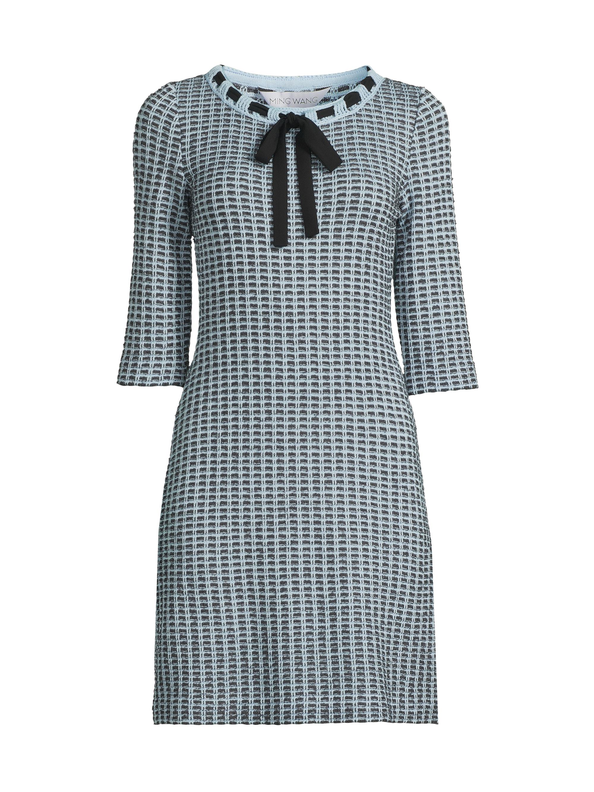 Ming Wang Women's Tweed Knit Sheath Dress - Dawn Granite Black