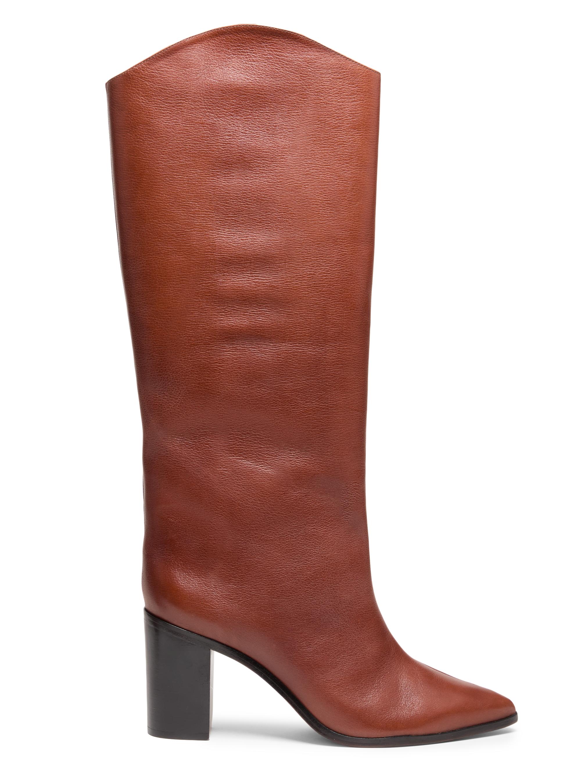 Schutz Women's Maryana 85MM Leather Knee-High Boots - Truffle Brown