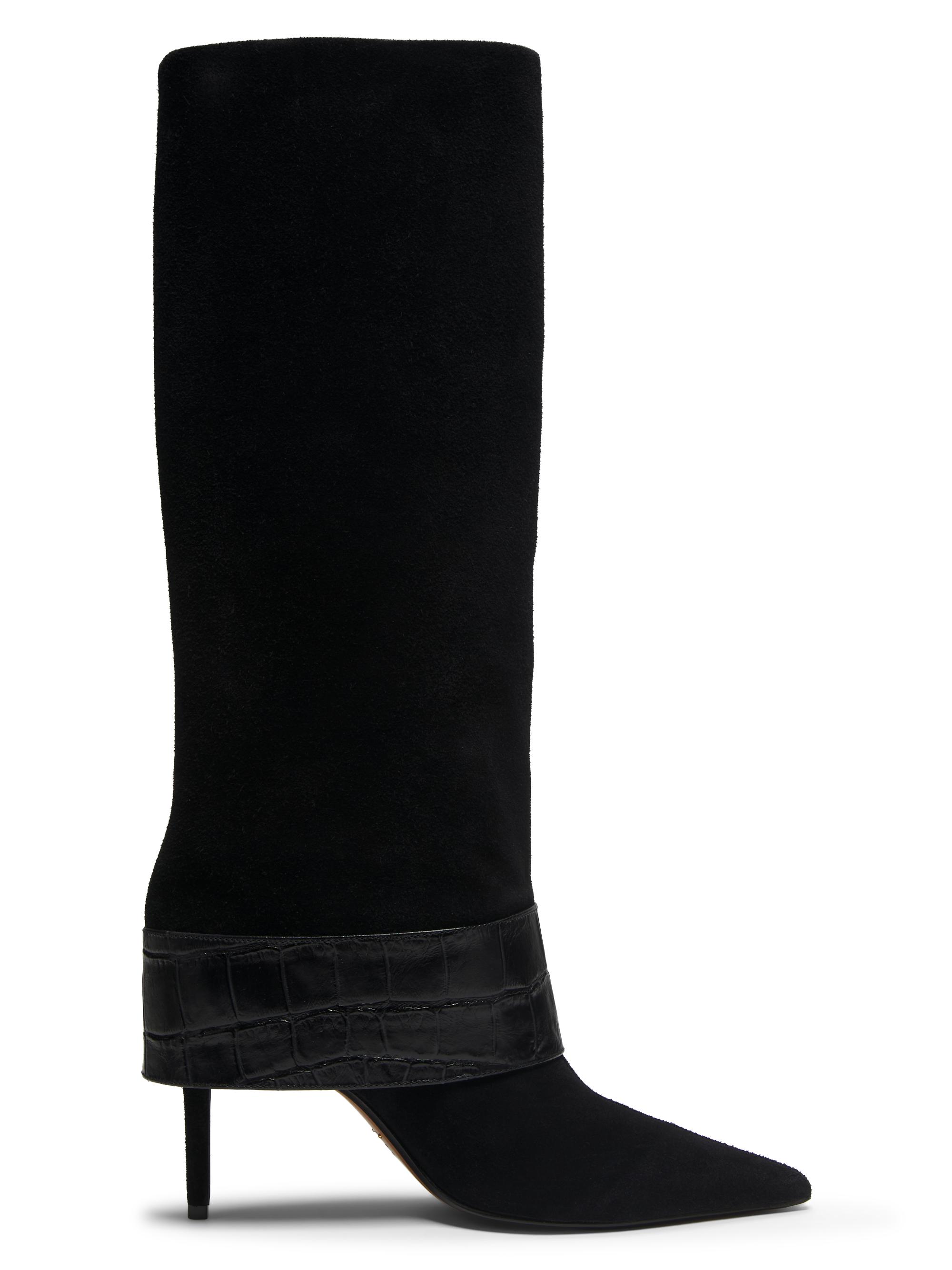Schutz Women's Beatrix Suede Foldover Boots - Black