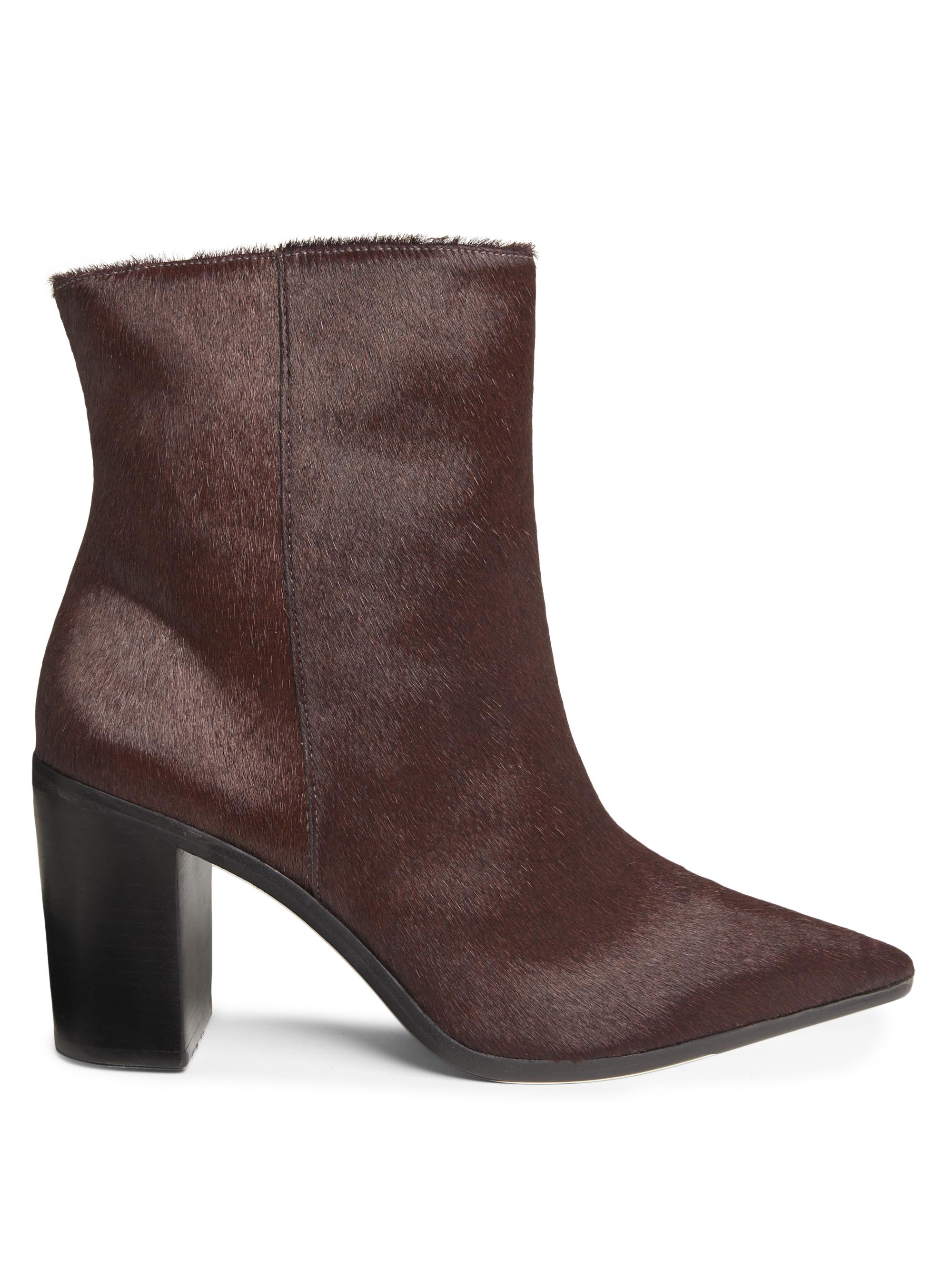 Schutz Women's Mikki 85MM Calf Hair Ankle Boots - New Bison