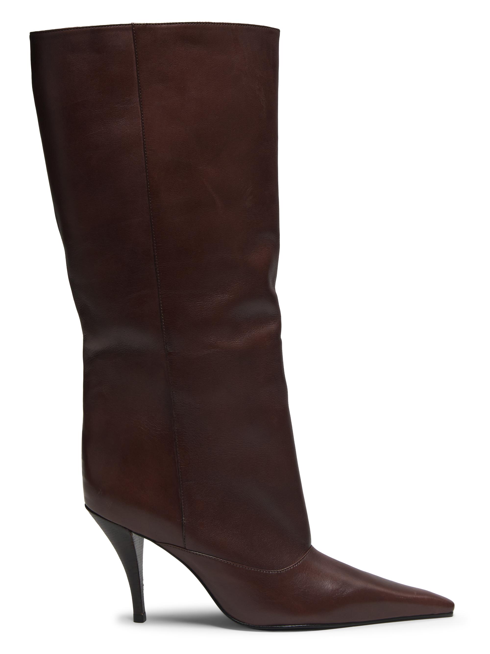 Schutz Women's Rudy 90MM Leather Mid-Calf Boots - Root Brown