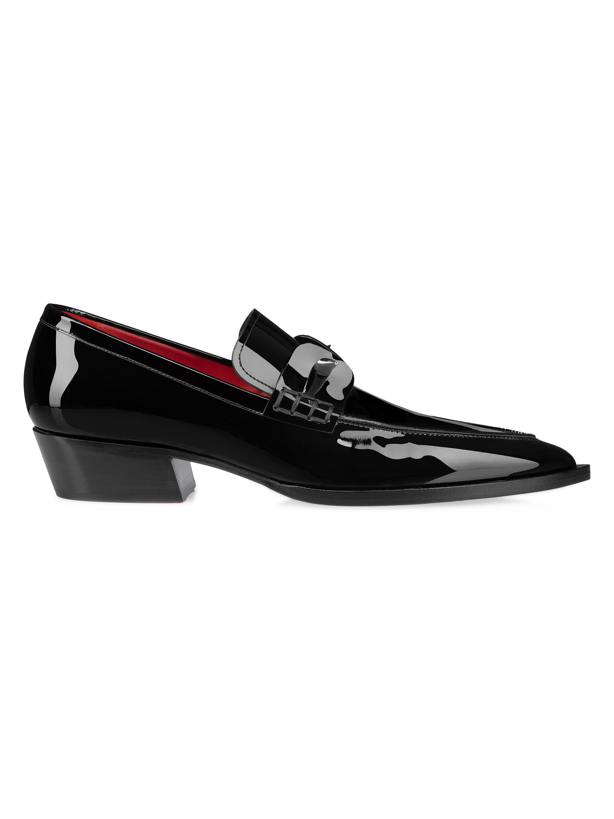 Christian Louboutin Men's Eliviriss Patent Leather Loafers - Black
