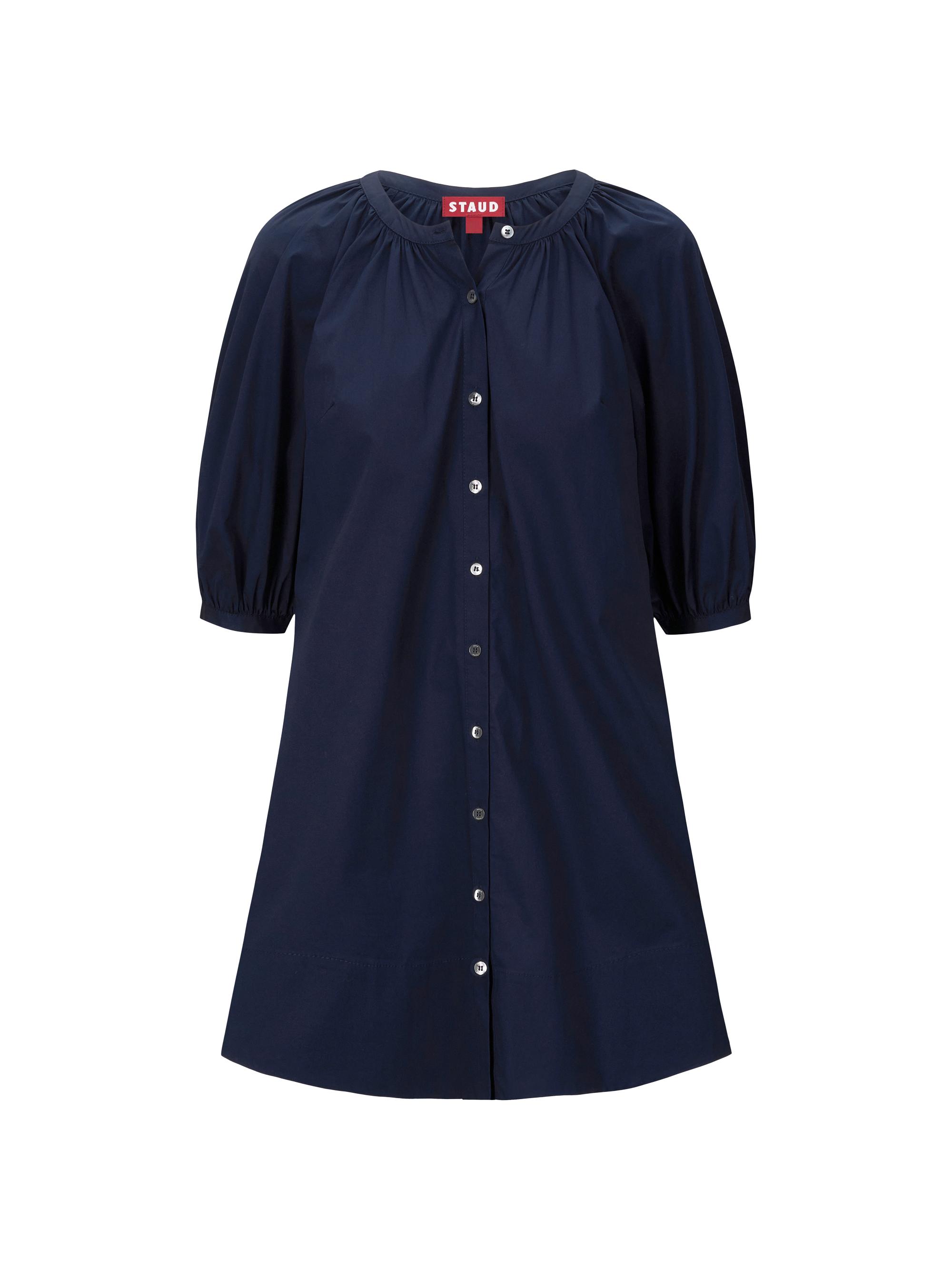Staud Women's Vincent Cotton Poplin Minidress - Navy | Thumbnail 6