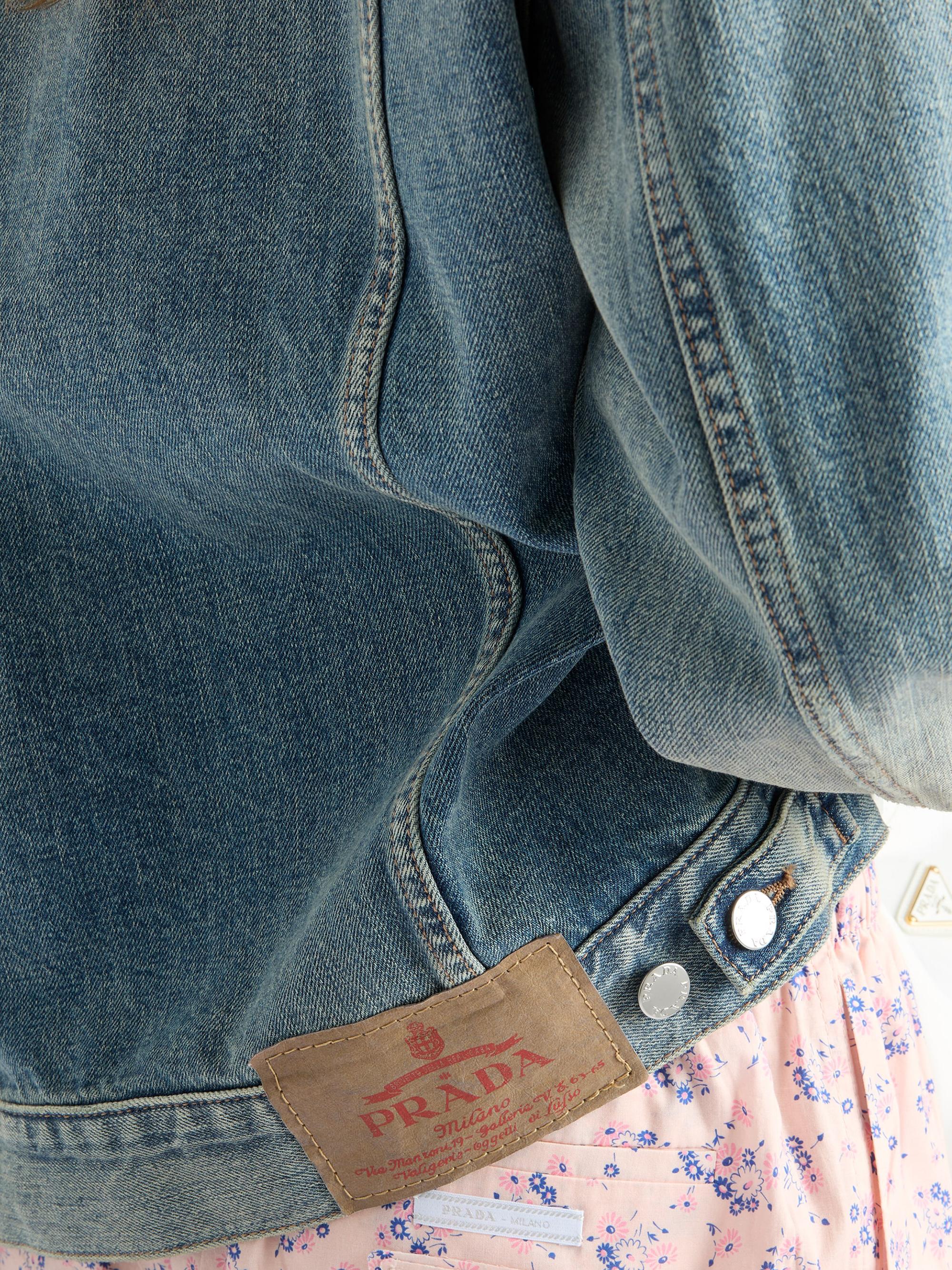 Prada Denim and Leather Blouson Jacket | Saks Fifth Avenue