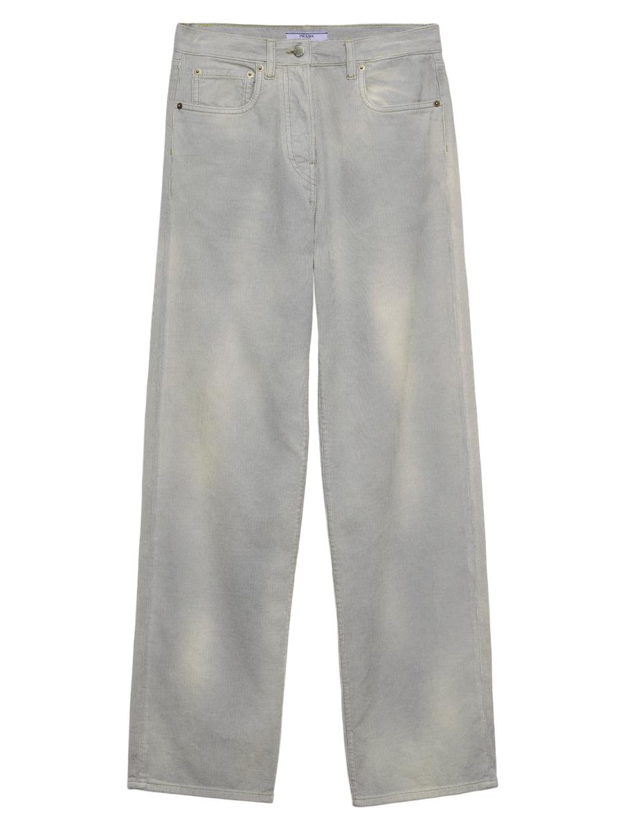 Prada Women's Corduroy Jeans In Blue