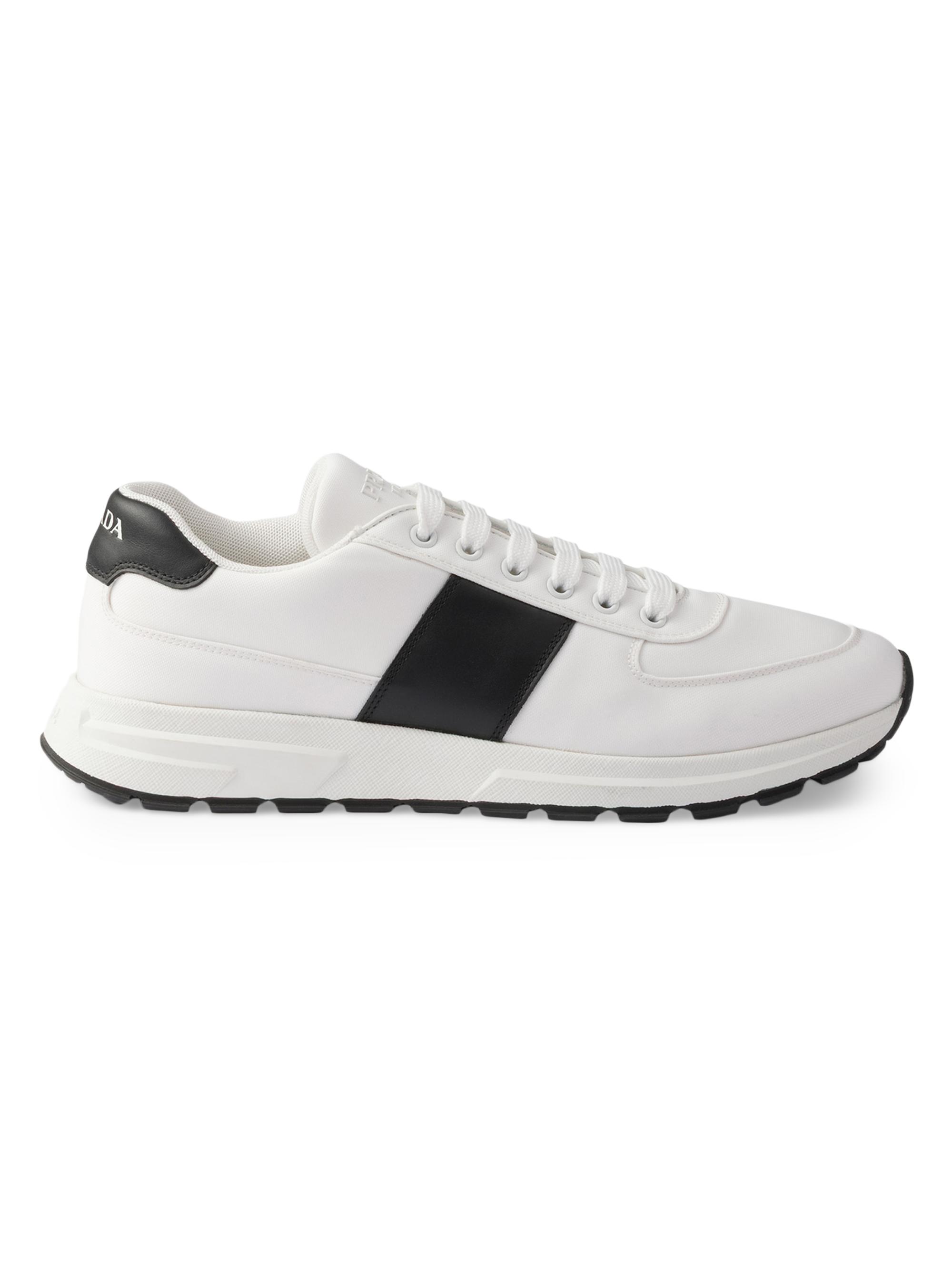 Prada Men's Prax 2.0 Fabric Sneakers - White Black