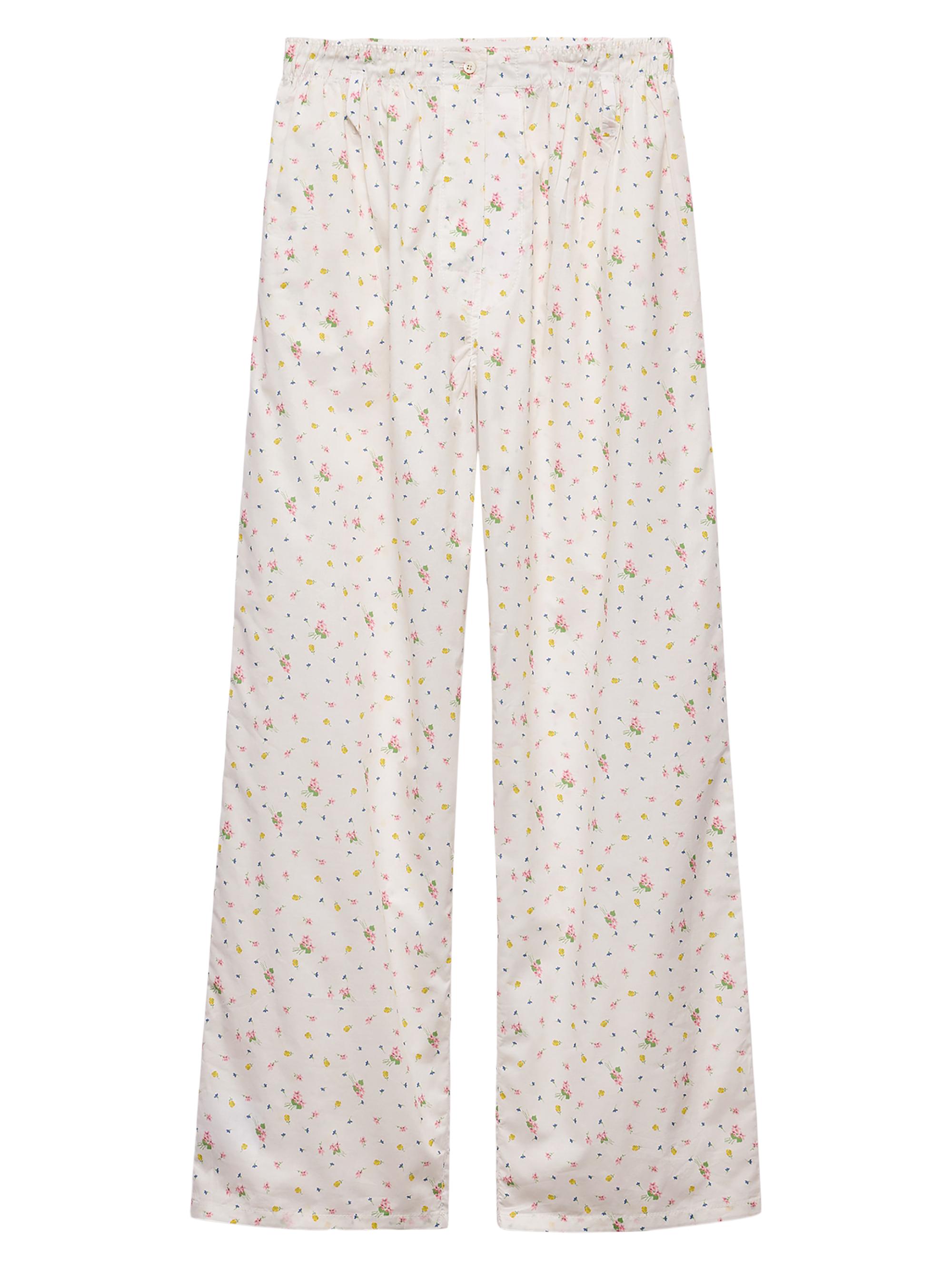 Prada Floral Print Cotton Batiste Pants | Saks Fifth Avenue