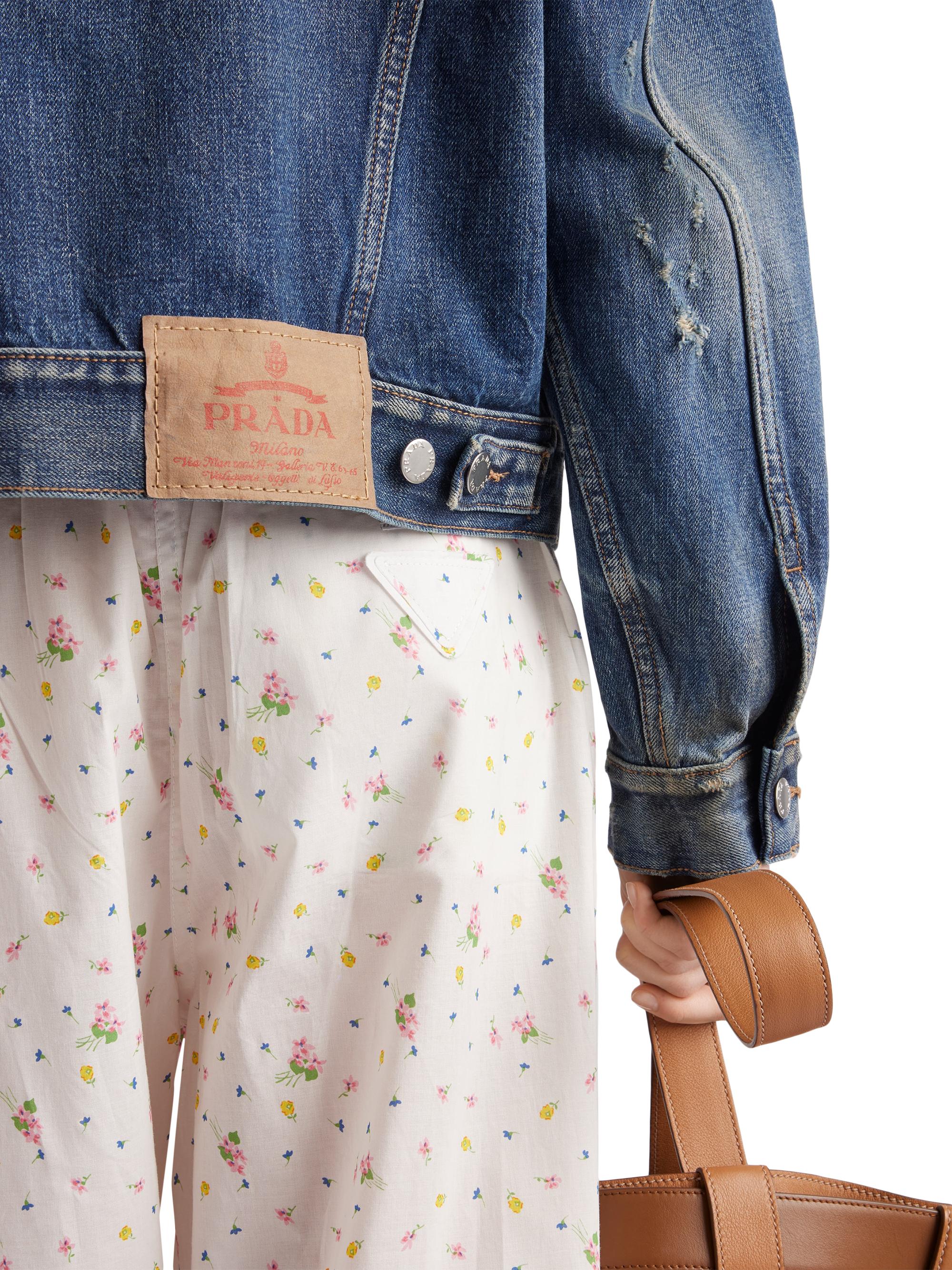 Prada Floral Print Cotton Batiste Pants | Saks Fifth Avenue