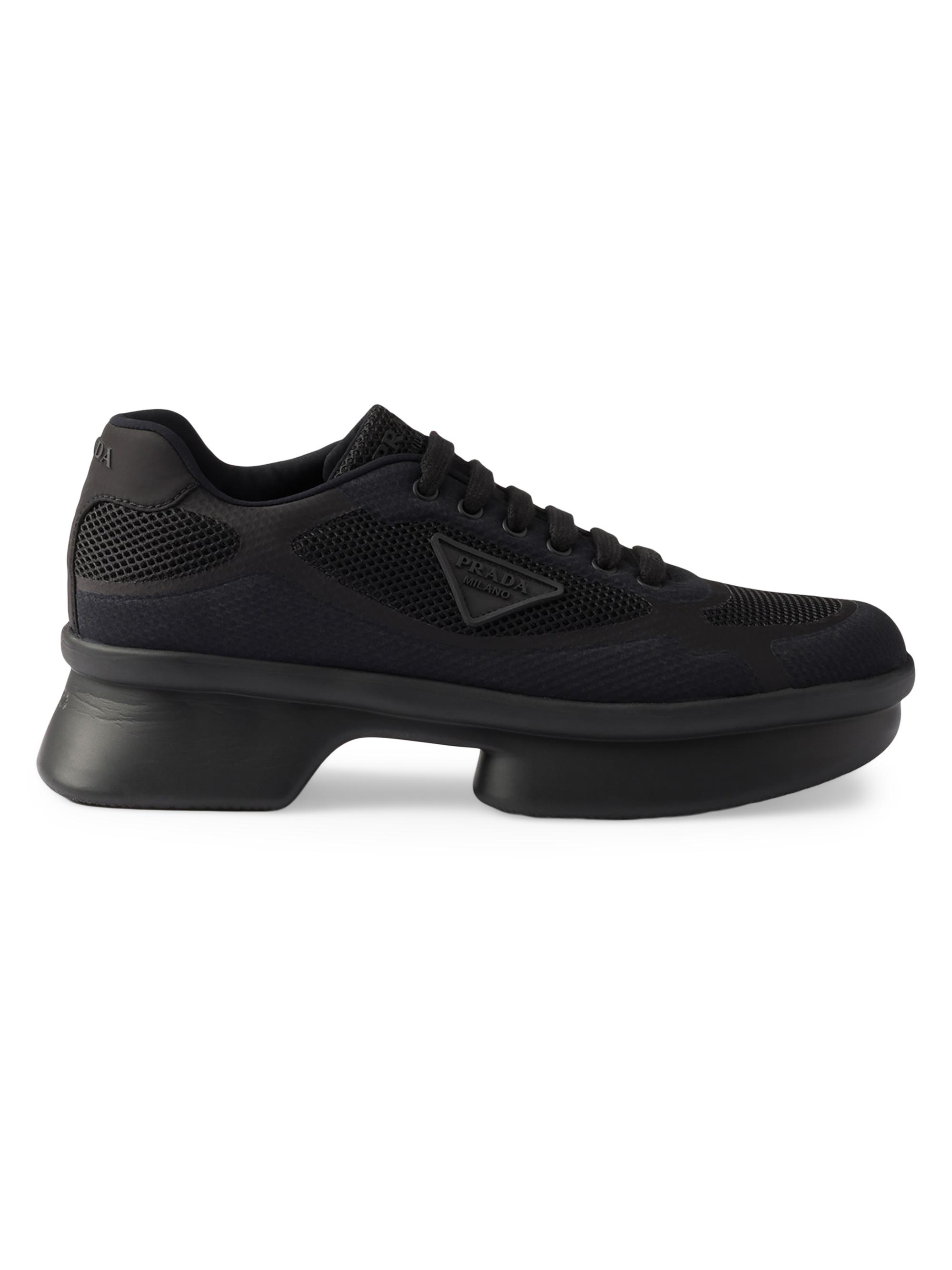 Prada Men's Fabric Laced Sneakers - Black