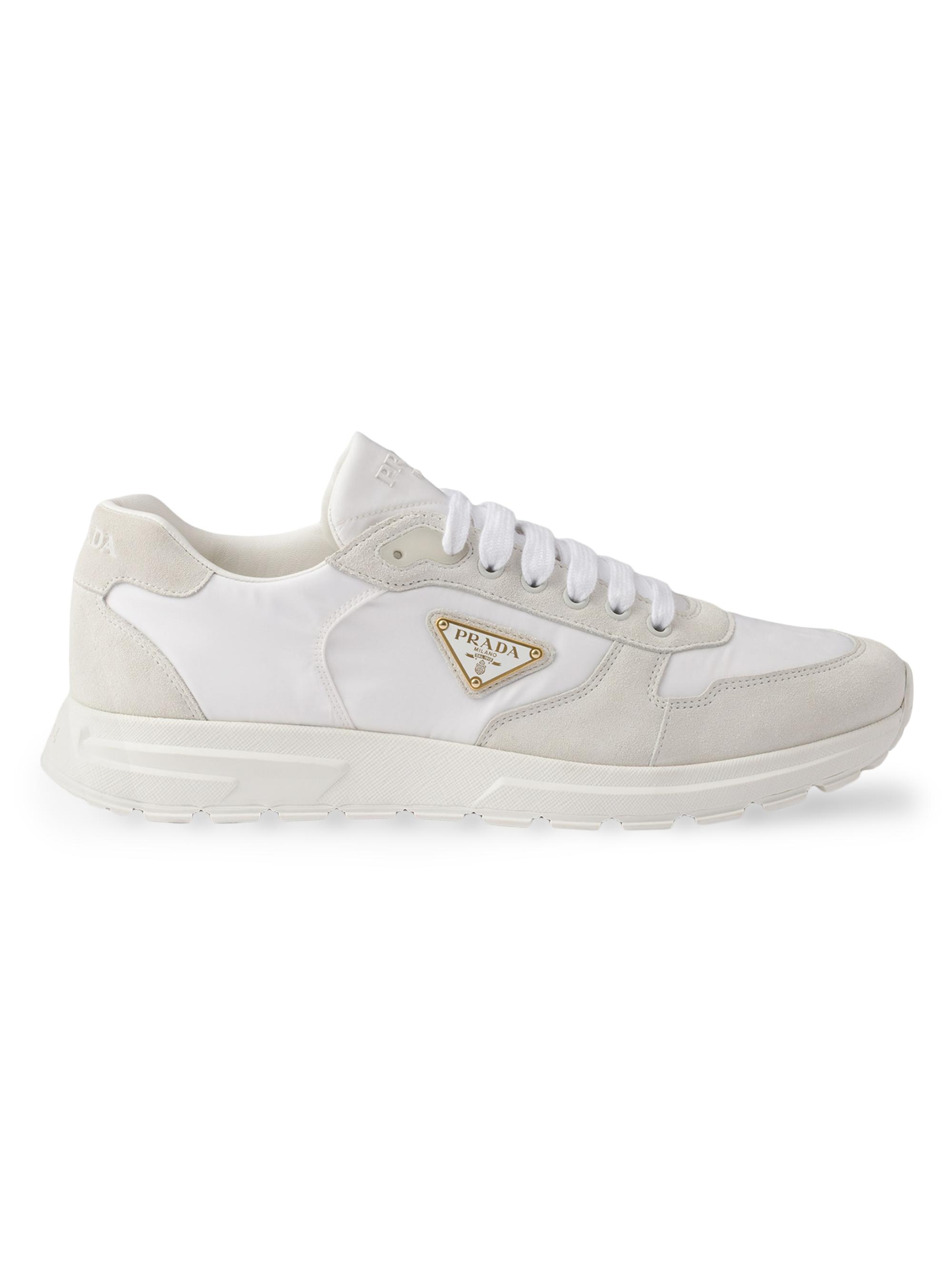 Prada Men's Prax 2.0 Re-Nylon and Suede Sneakers - White