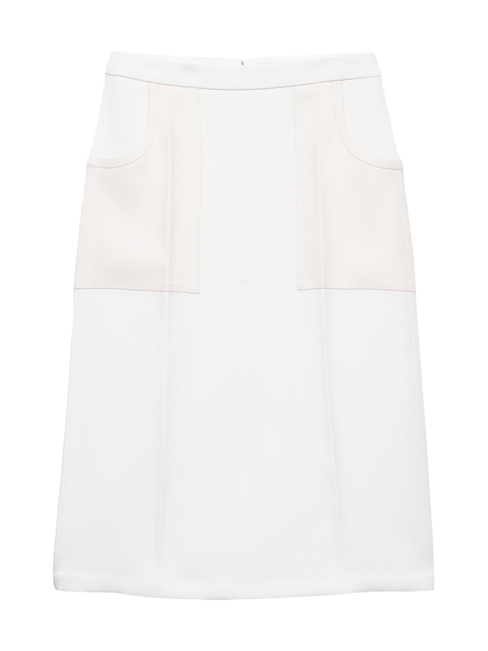 Prada Women's Compact Sablé Skirt - White