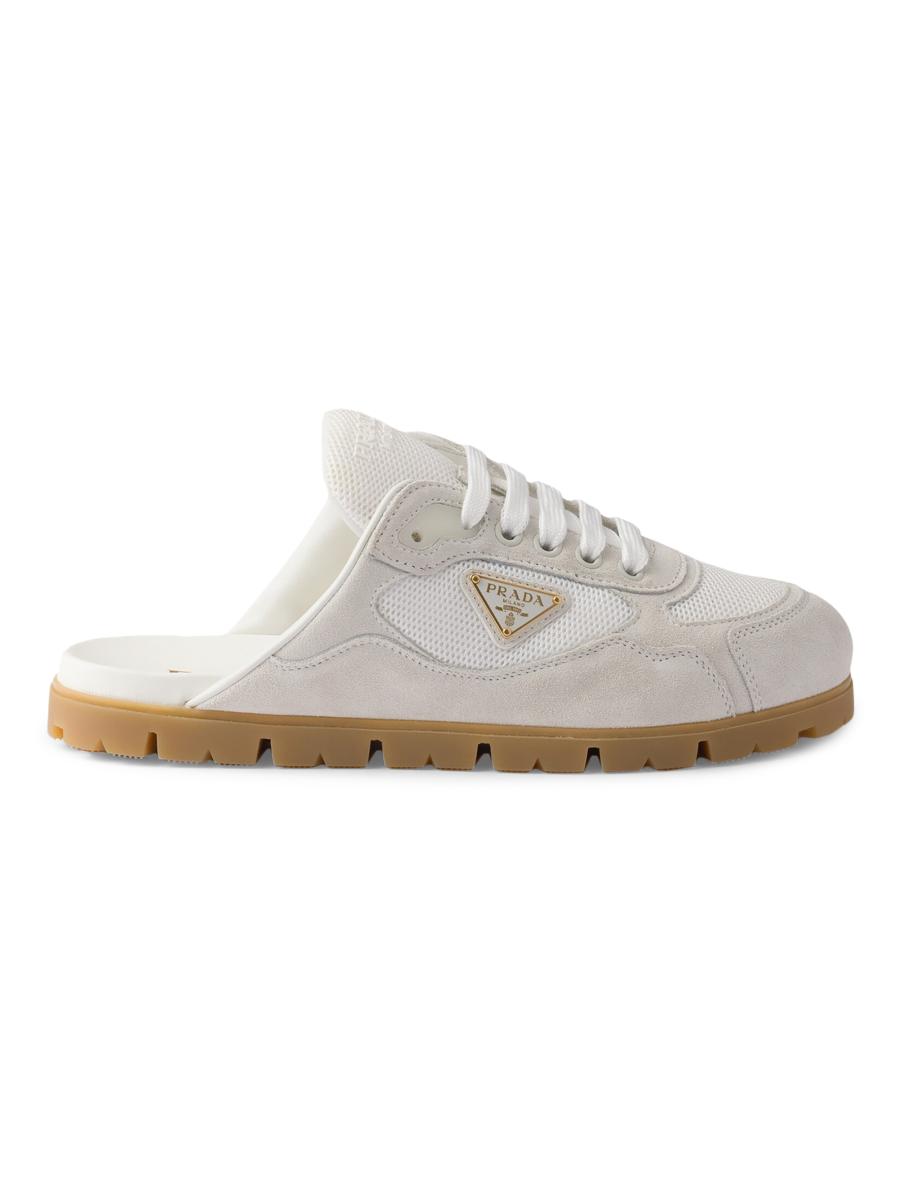 Prada 70mm logo-plaque Sandals | Neutrals | FARFETCH