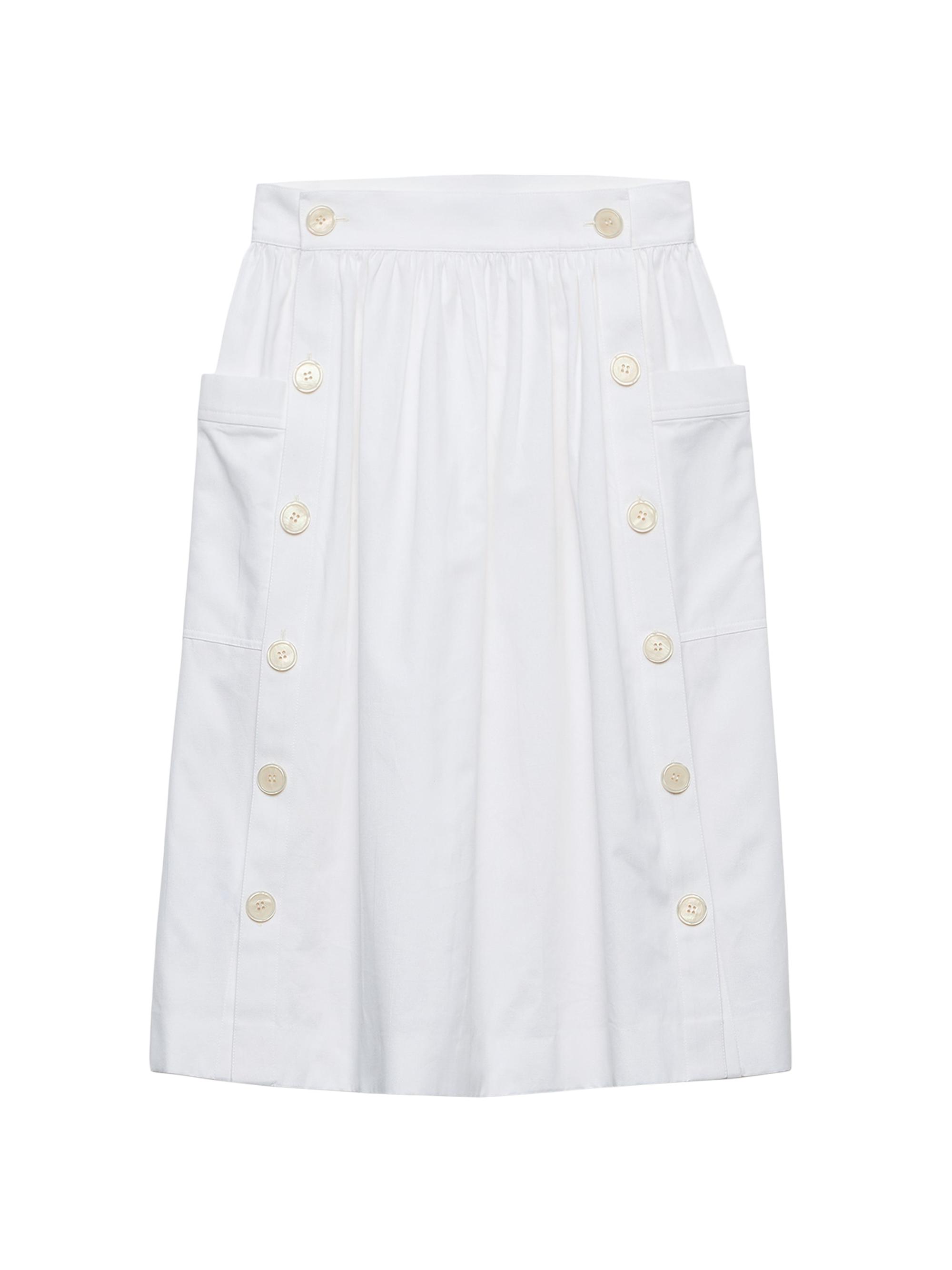 Prada Women's Soft Cotton Gabardine Skirt - White