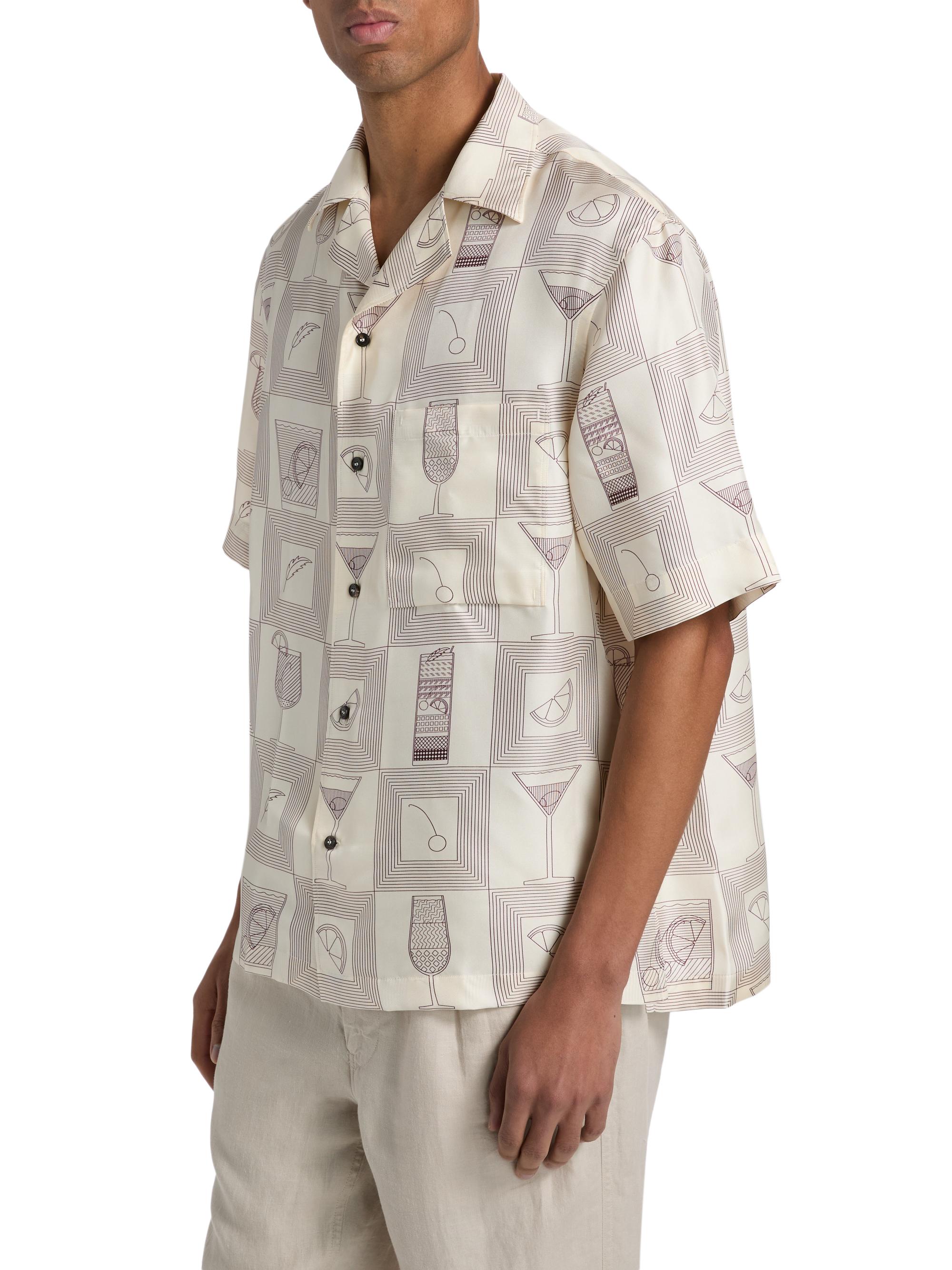 Loro Piana Federico Aperitivo Silk Twill Camp Shirt | Saks Fifth