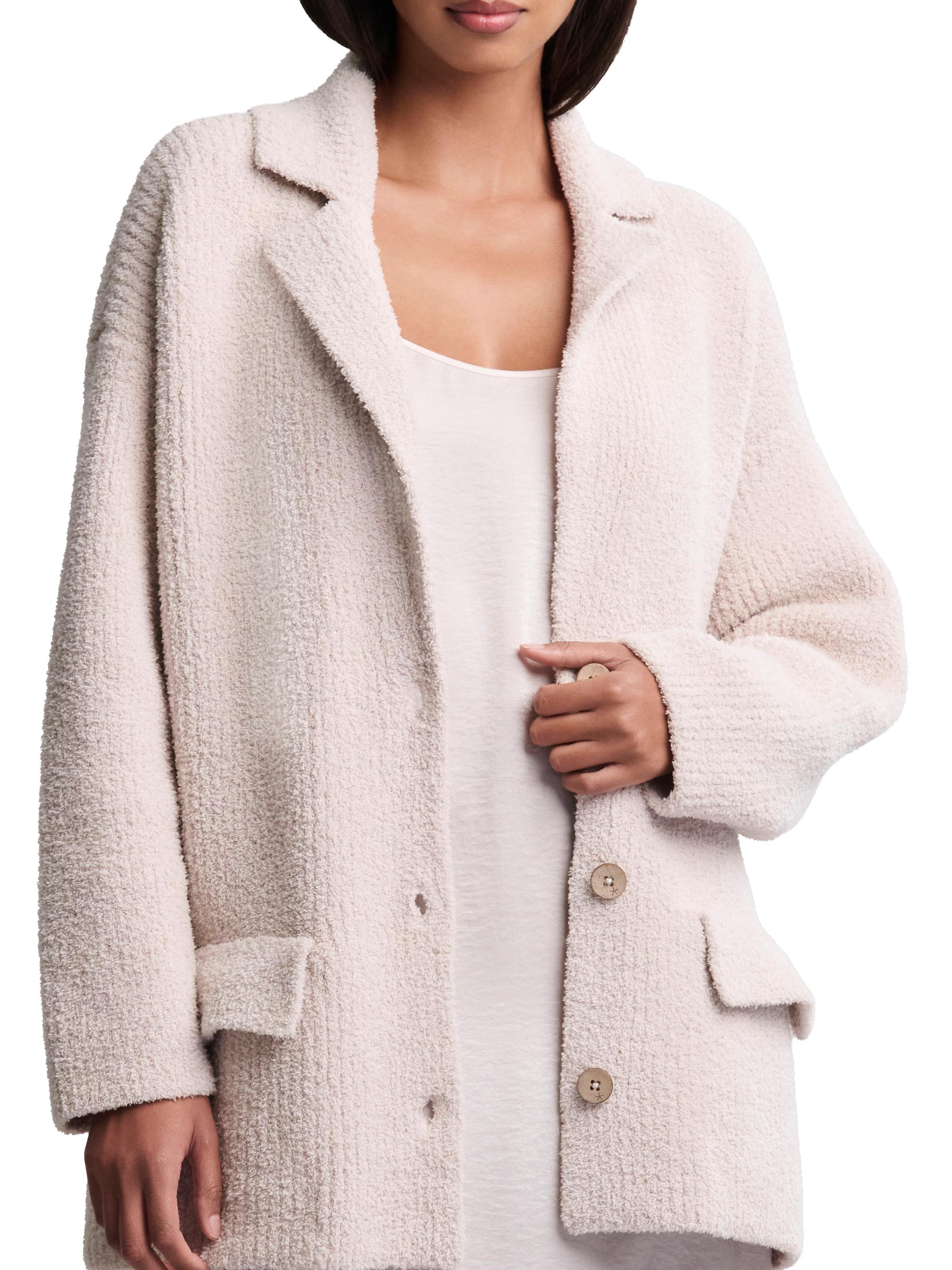 Barefoot Dreams Women's Cozychic Chenille Rib Oversized Jacket - Stone